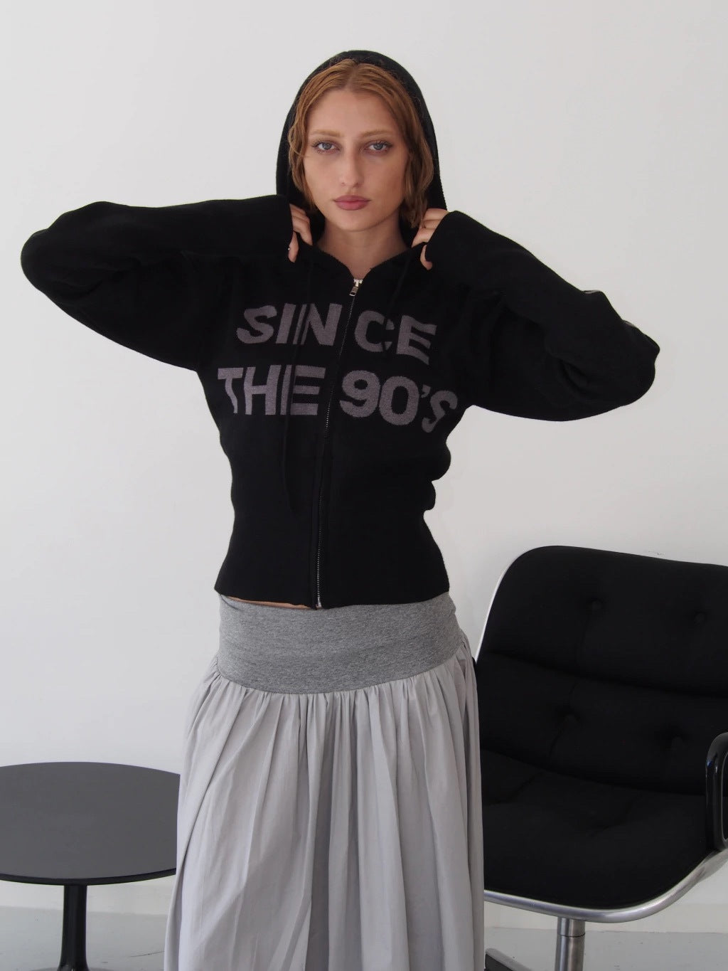 SWEATER SINCE THE 90'S - BLACK WITH GREY LETTERS