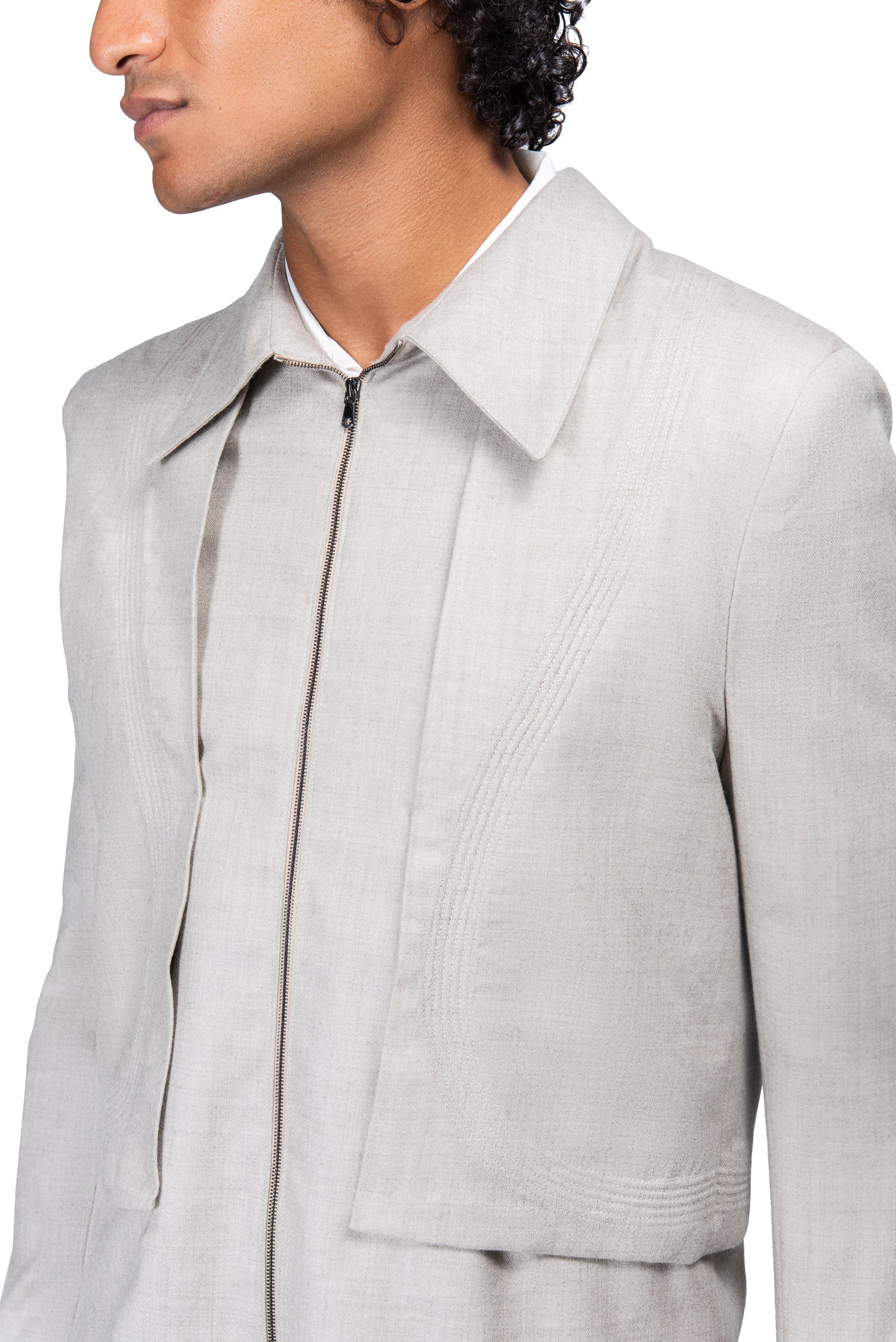 Piped Suit Jacket