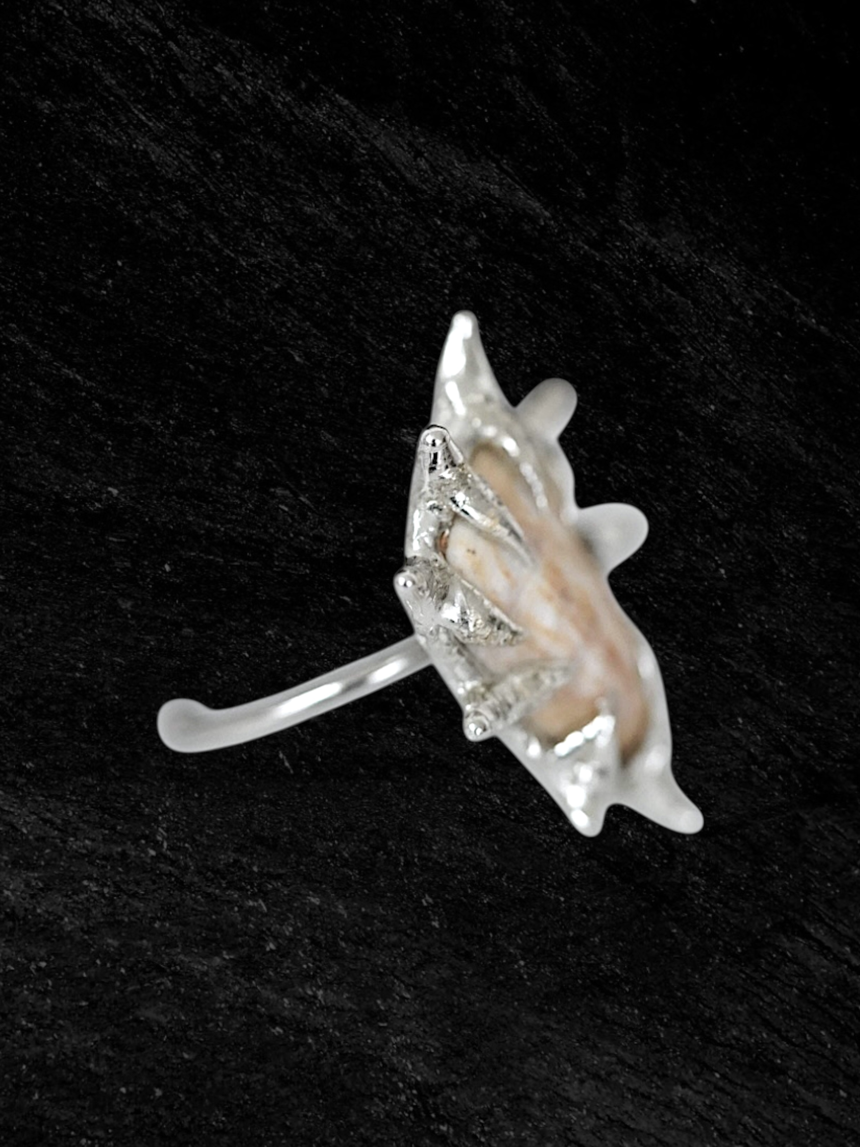 Tan Caged Shell Ring