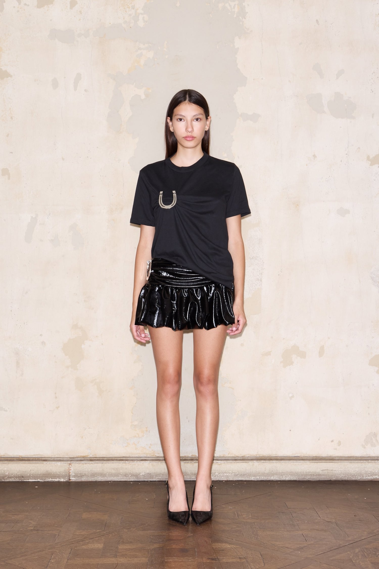 FLORIDA SKIRT SHINY BLACK