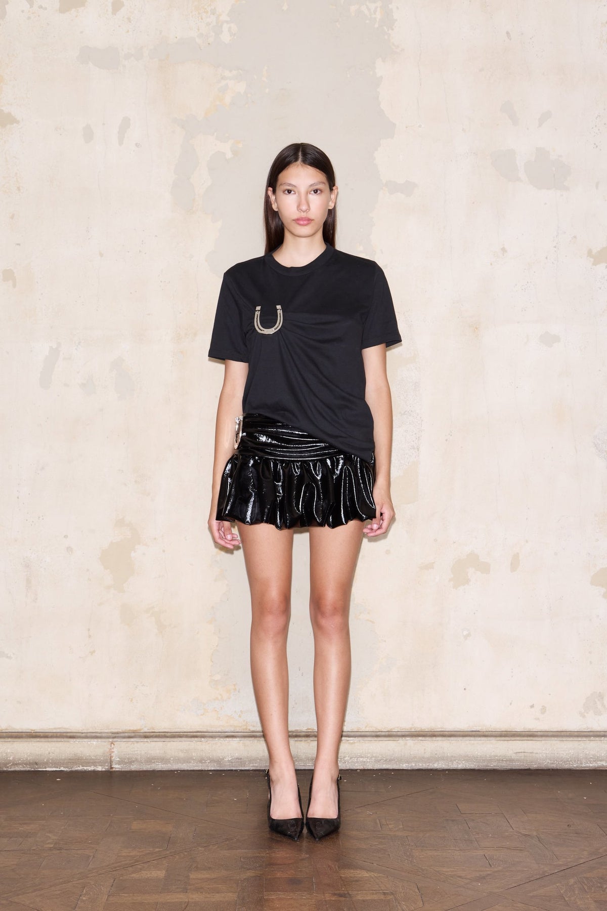 FLORIDA SKIRT SHINY BLACK