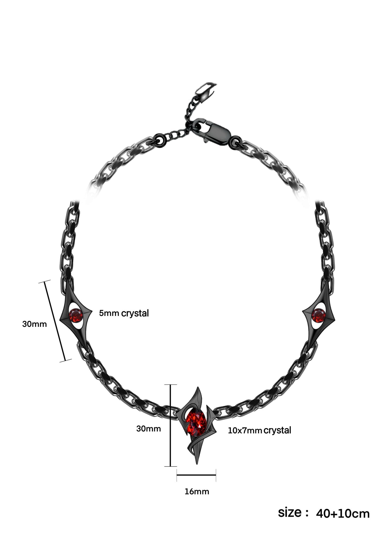 Inferno Necklace | Matte Black& Garnet