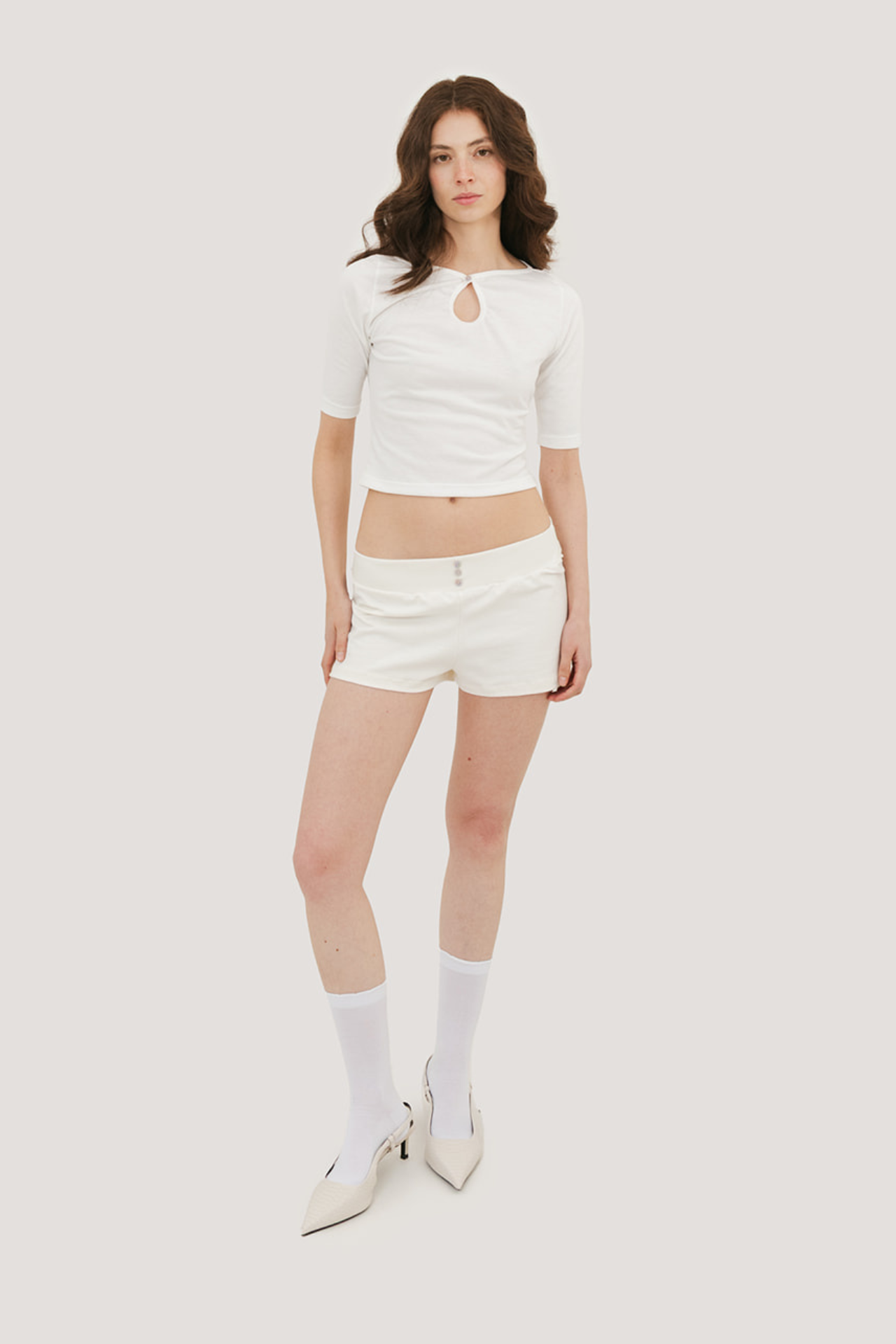 Elena Three Button Mini Short