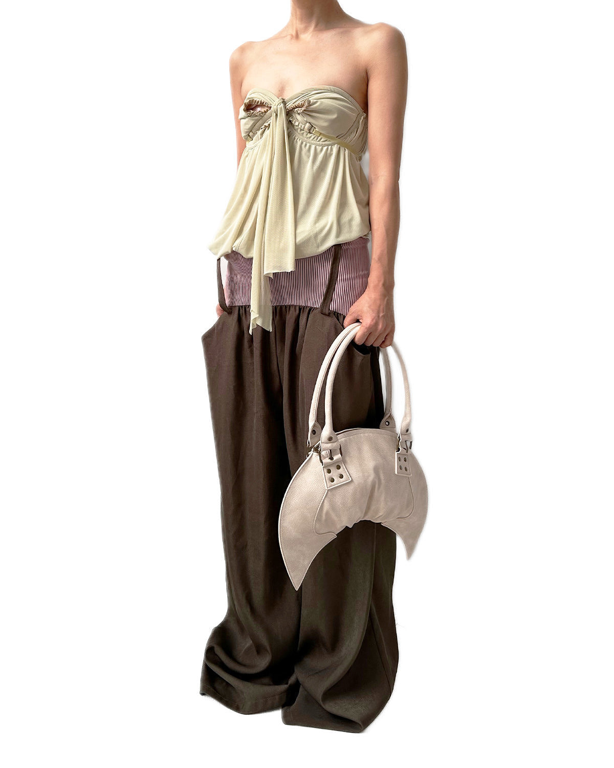 Bowie Draped Midi Dress Cream Sand