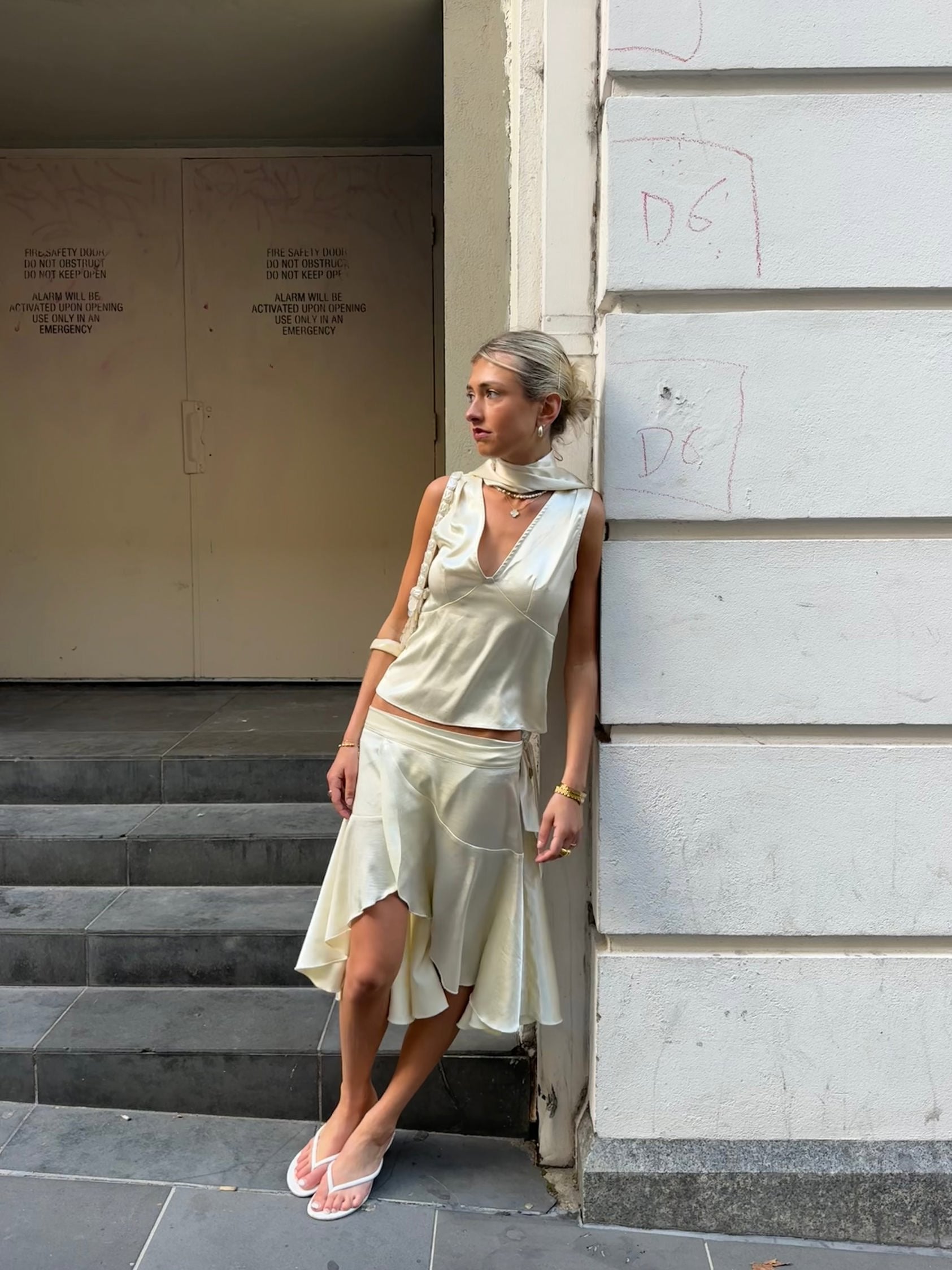 TAORMINA TOP + SCARF (sand)