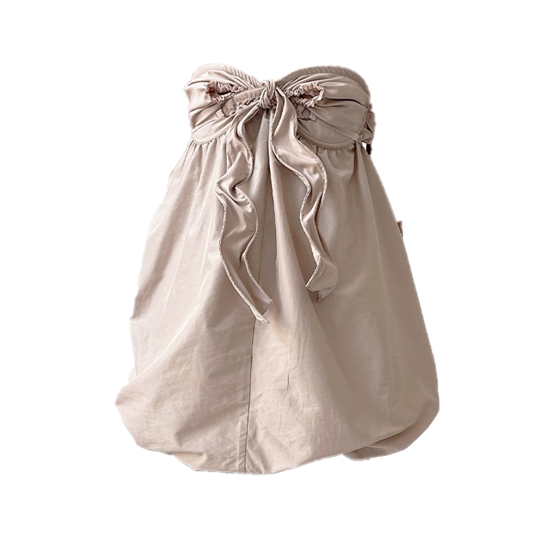 Baby Pink Nylon Bowtie Balloon Dress SS25 PRE-ORDER