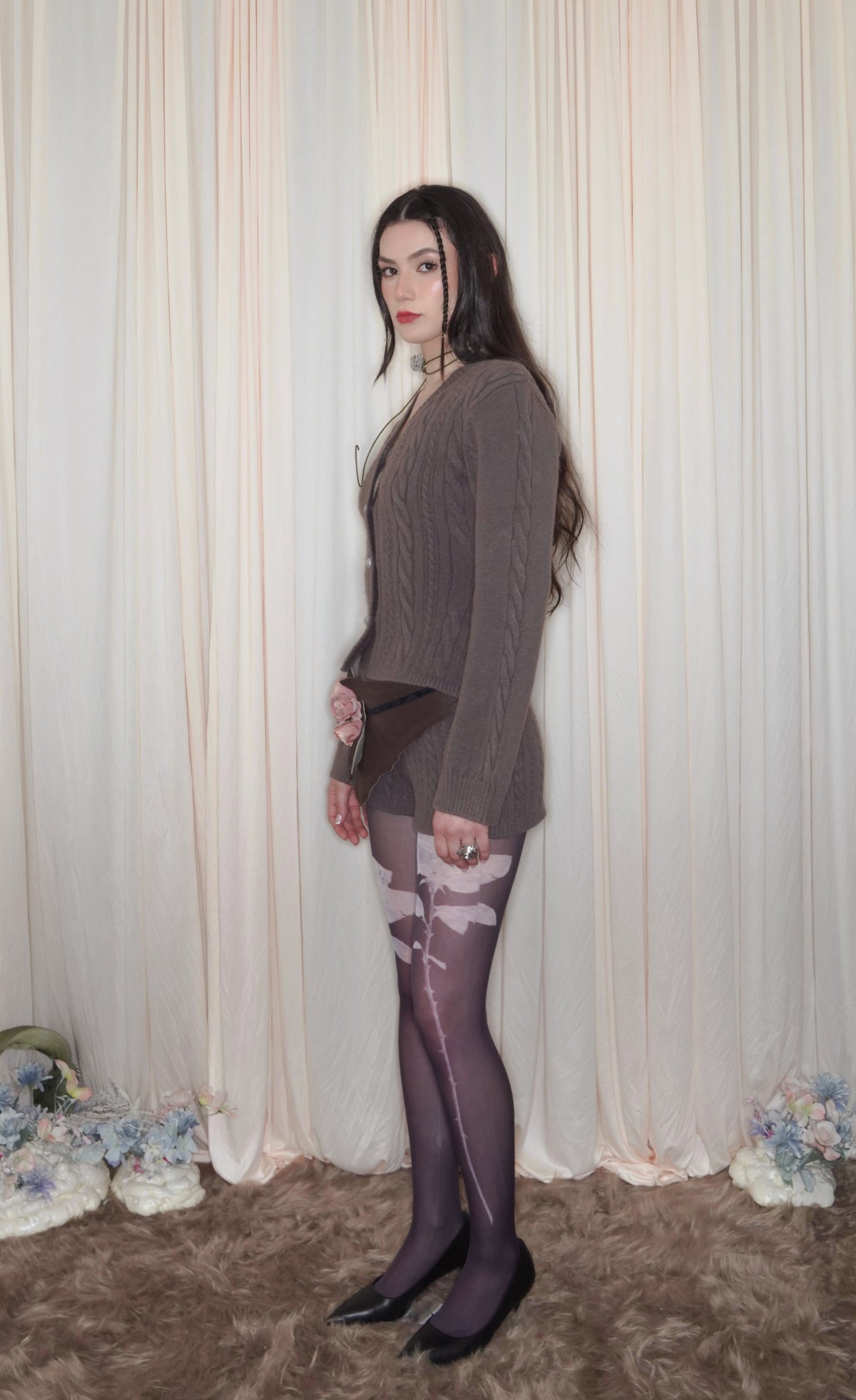 ARTEMIS UMBER BROWN KNIT CARDIGAN