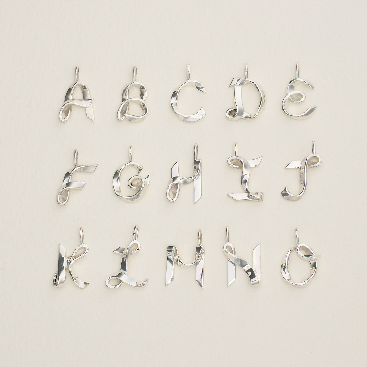 Ribbon Letter Pendant Necklace