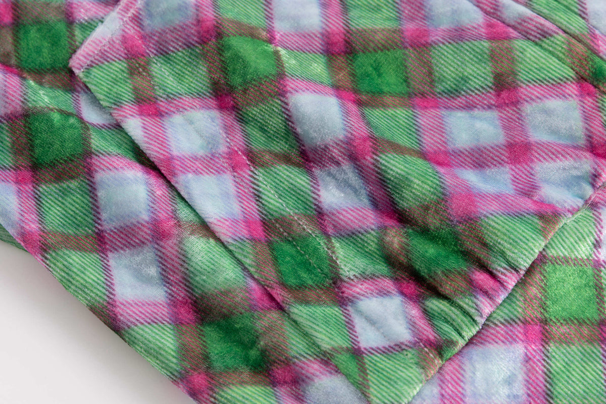 Jester Glossy Plaid Velvet Lined Tracksuit Top