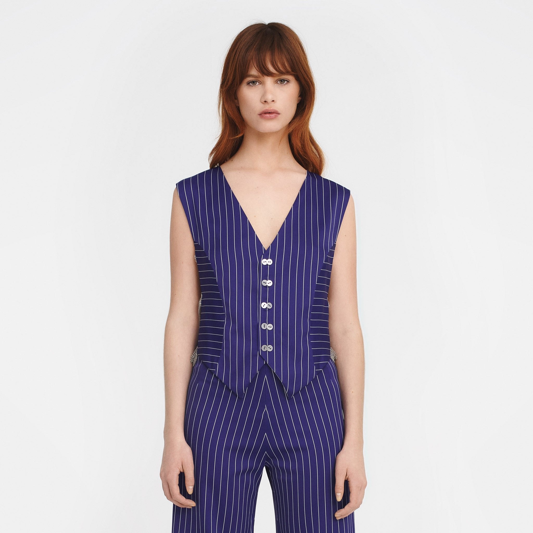 The Vest in Purple Pinstripes