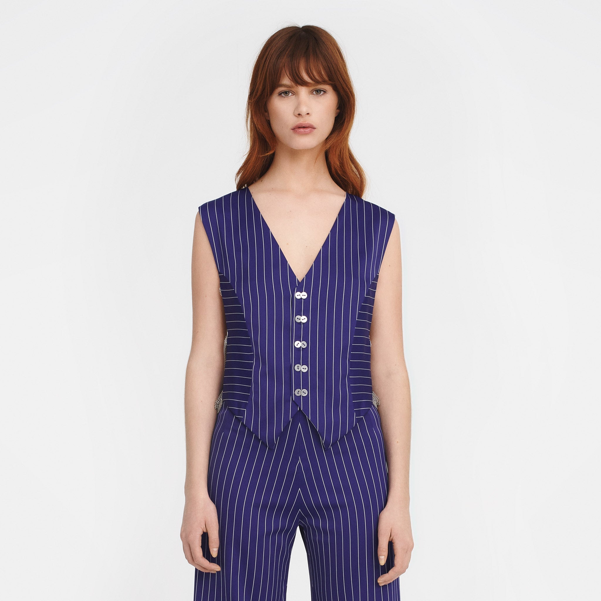 The Vest in Purple Pinstripes