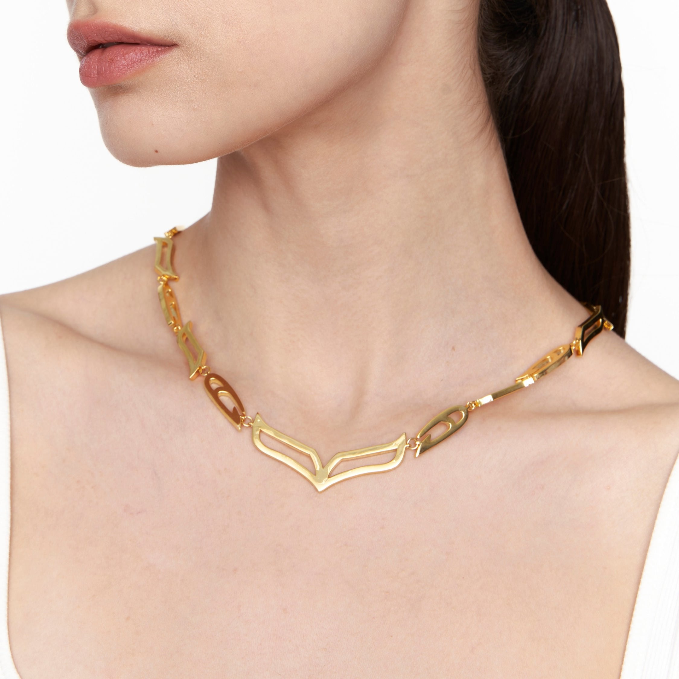 My Heart Soars|Chunky V-Link Silver Necklace