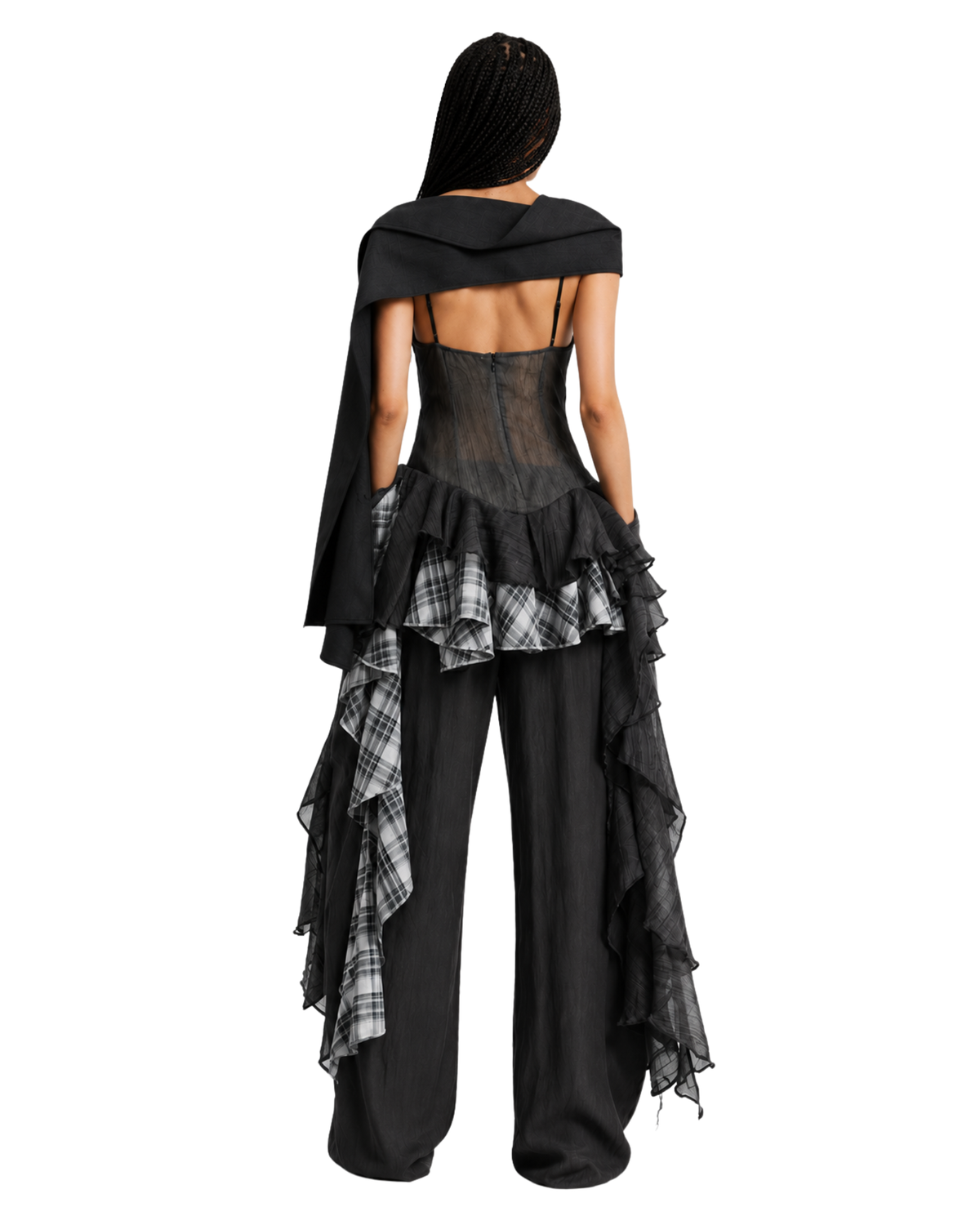 LEELOH Sheer Lace Irregular Dress