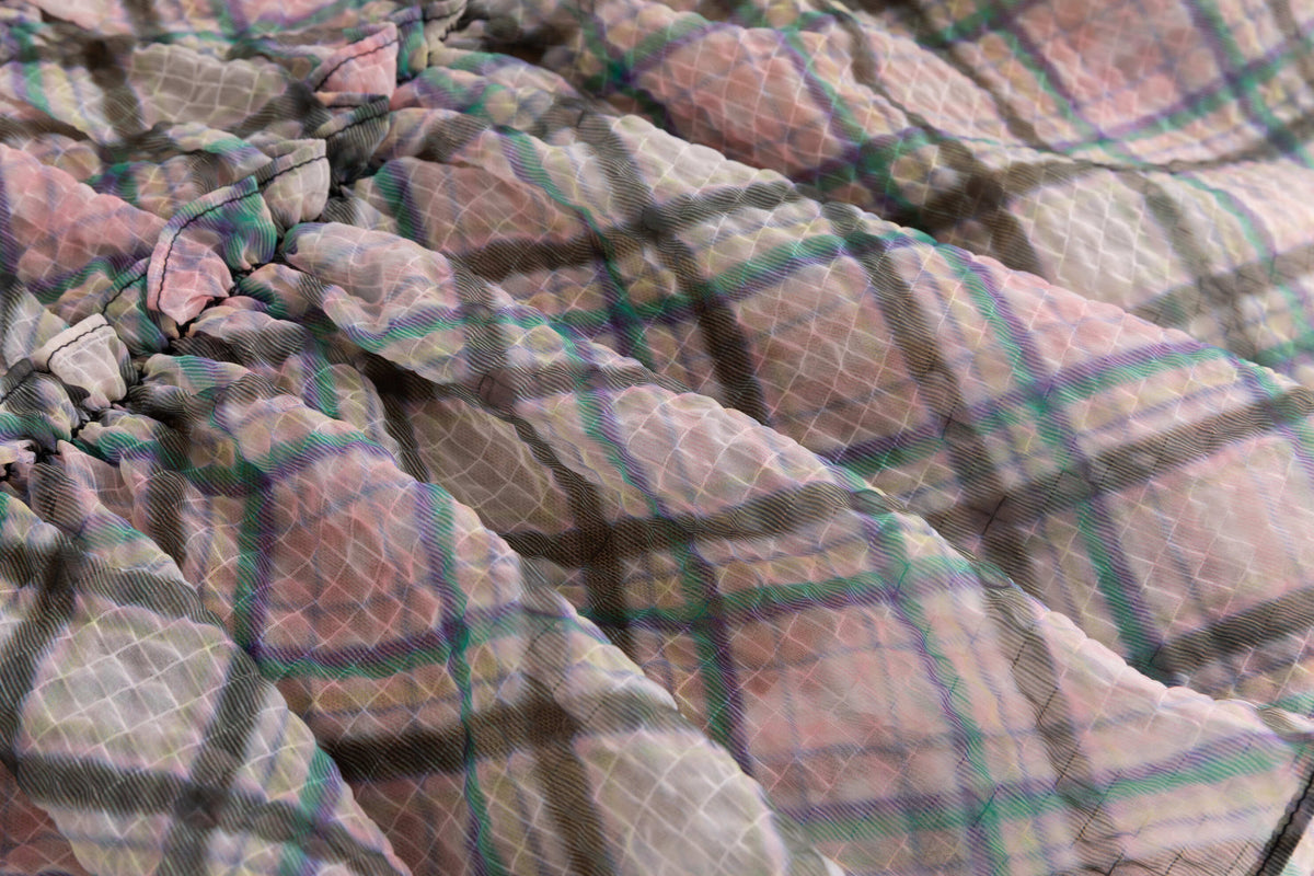 Multi-Plaid Chiffon Block Skirt