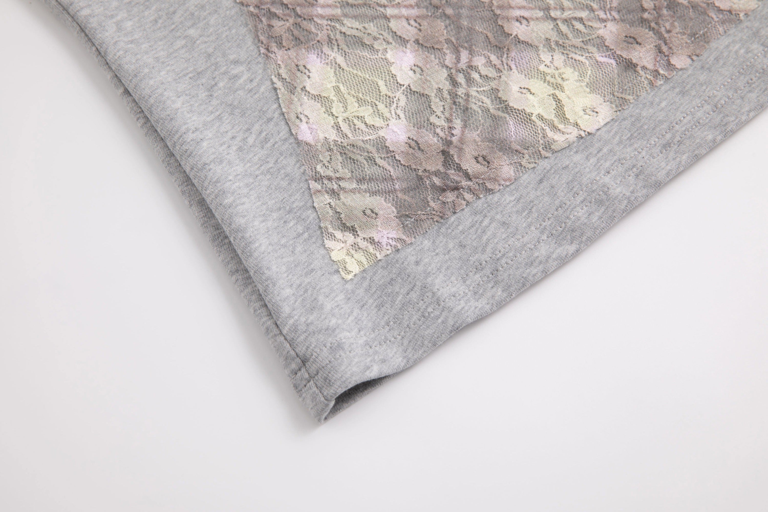 Lace Plaid Patchwork Tee Porcelain Plaid