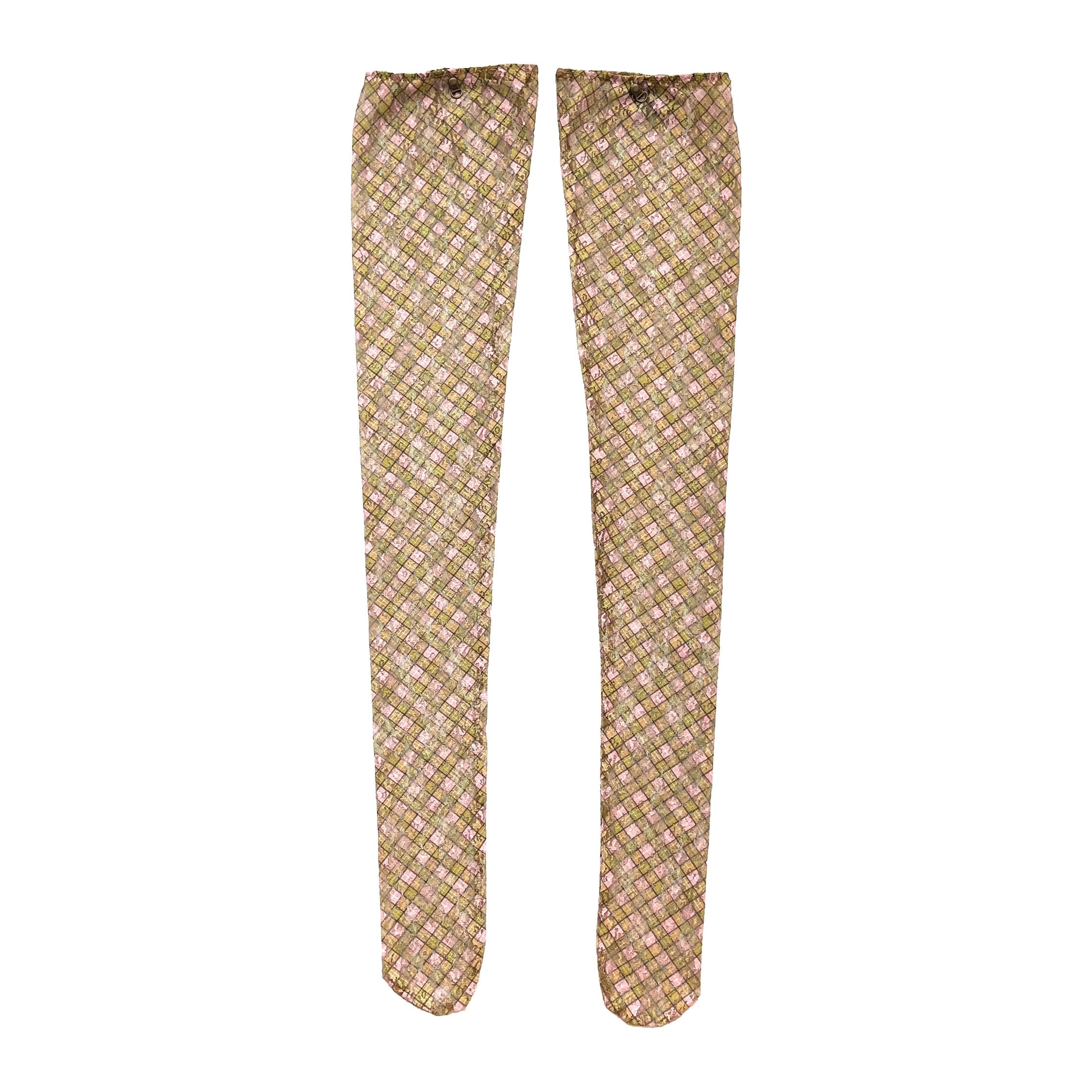 Plaid Lace Thigh Stockings garter belt set Fenlü