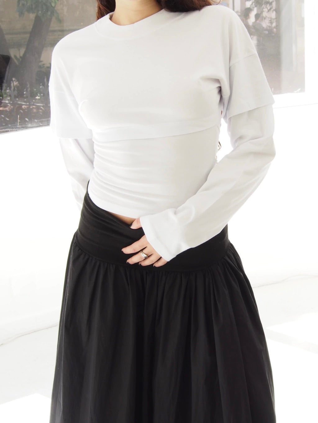 REMERA ZIP ON THE BACK - LONG SLEEVE - WHITE
