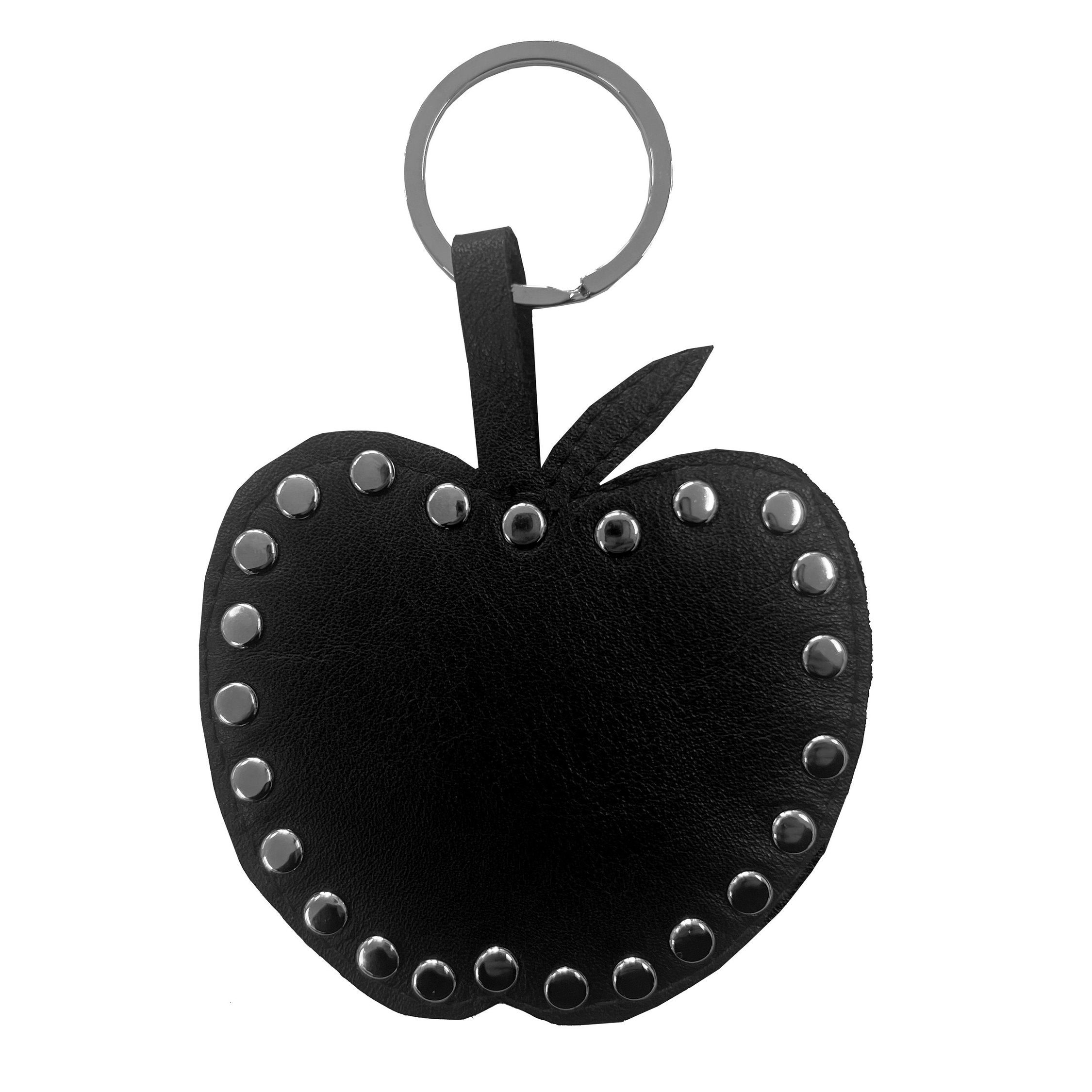 LEATHER STUD APPLE CHARM