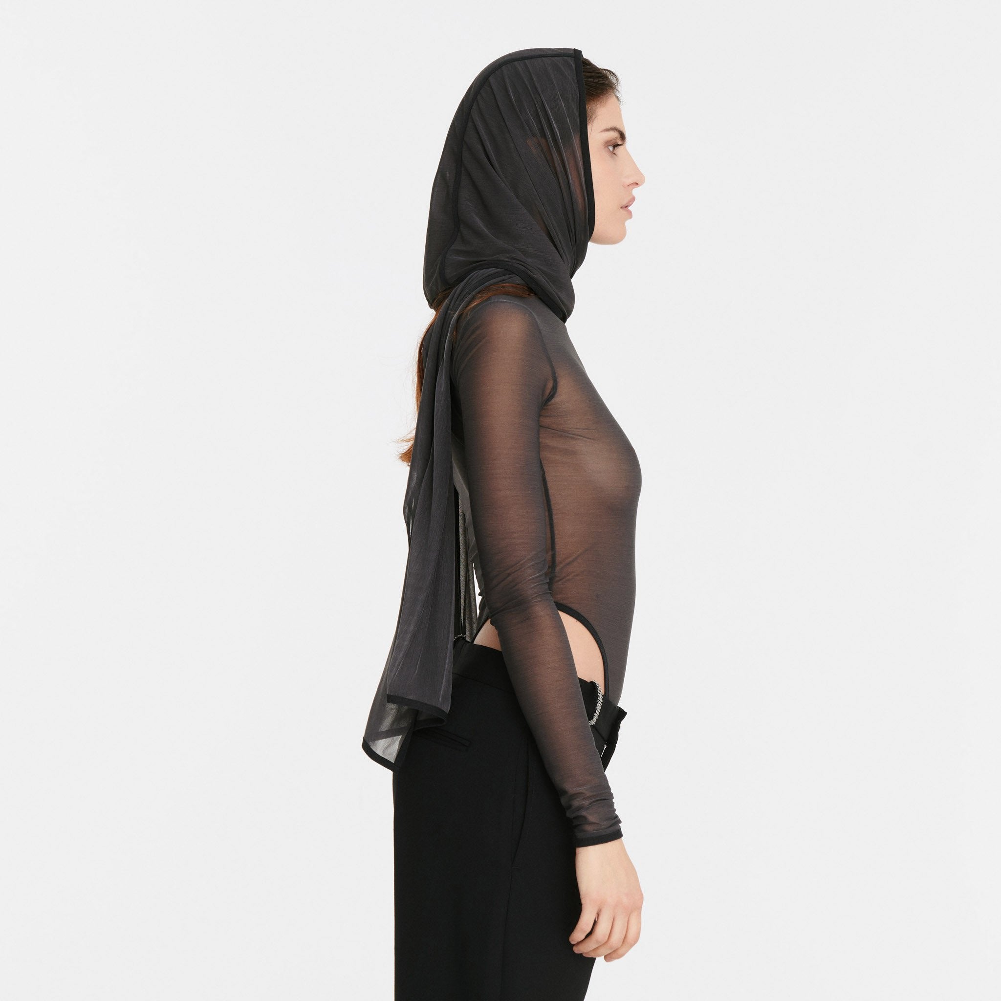 Madonna Bodysuit in Sheer Grey