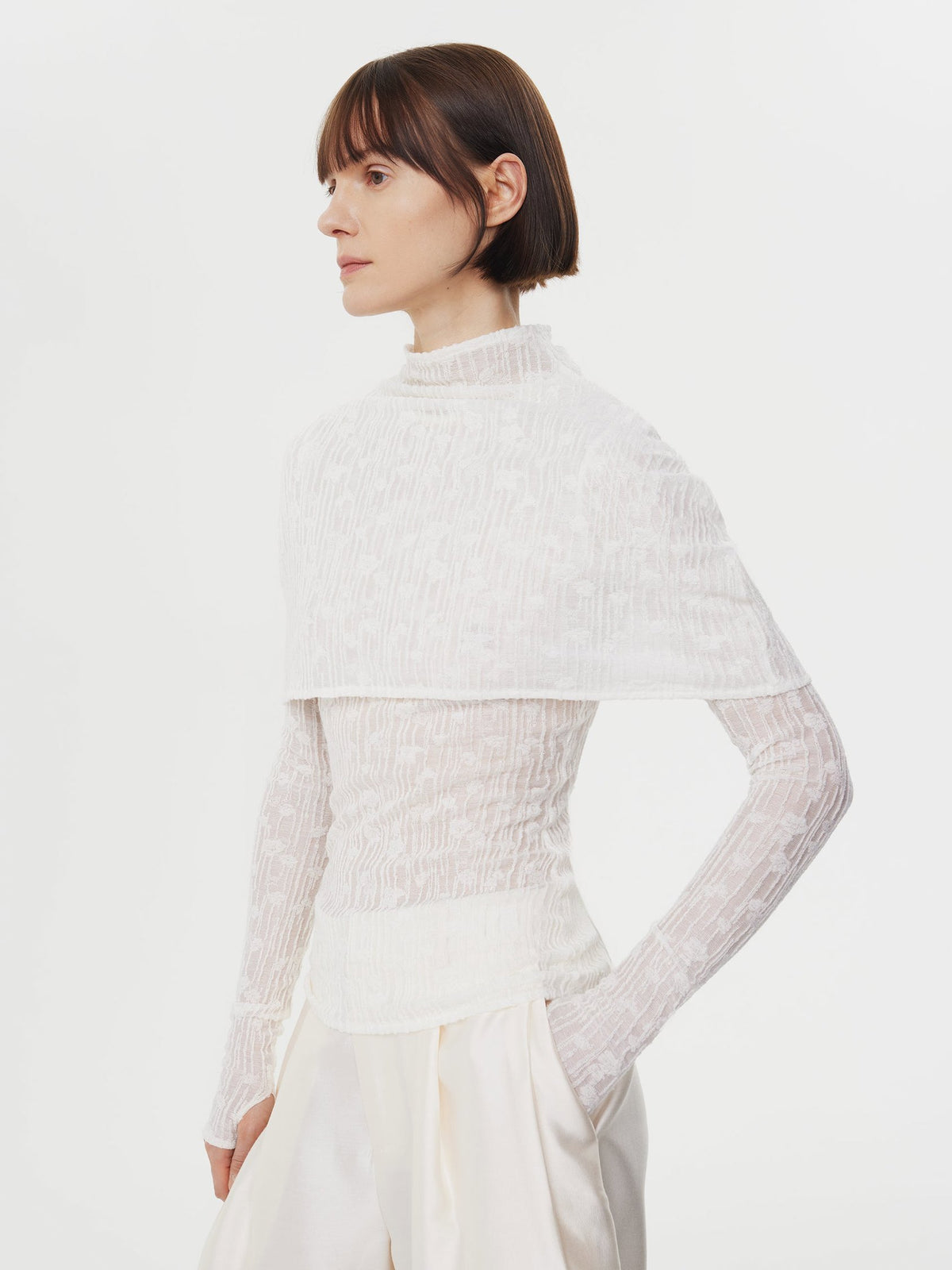 Pelerine Top in White