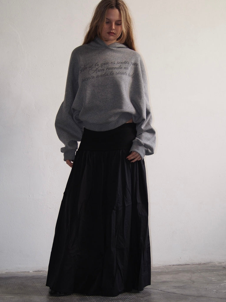 HOODIE "SENTIR POCO" FITTED - GREY