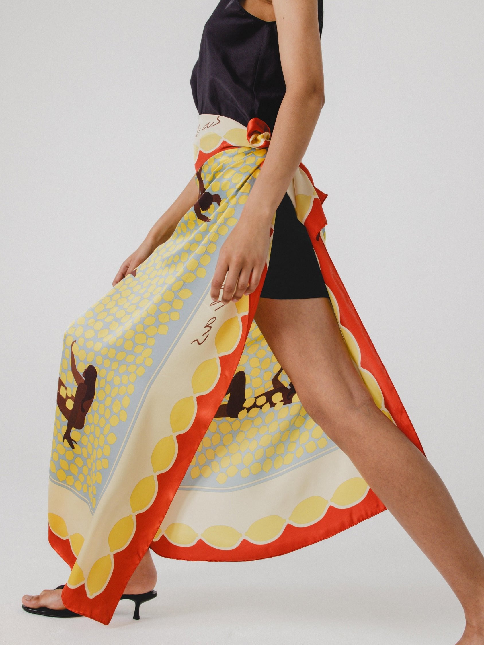 Maxi Silk Scarf 'Bathers'