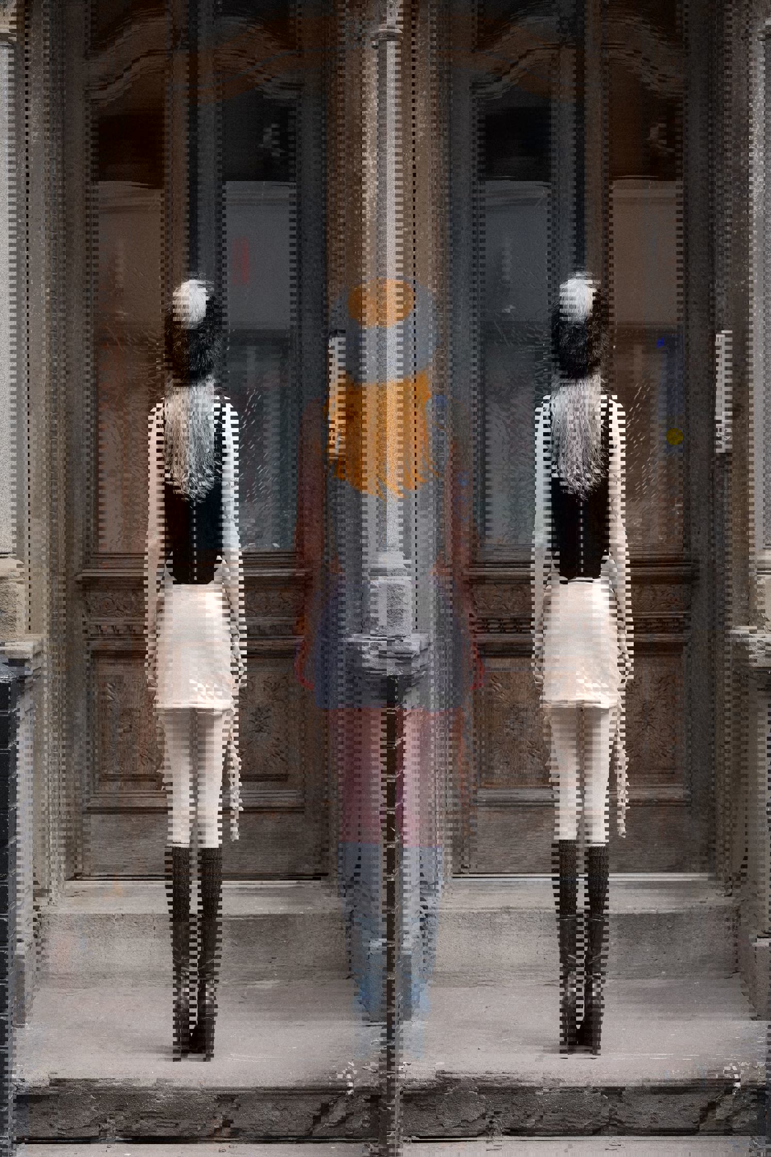 Silver drag flower skirt