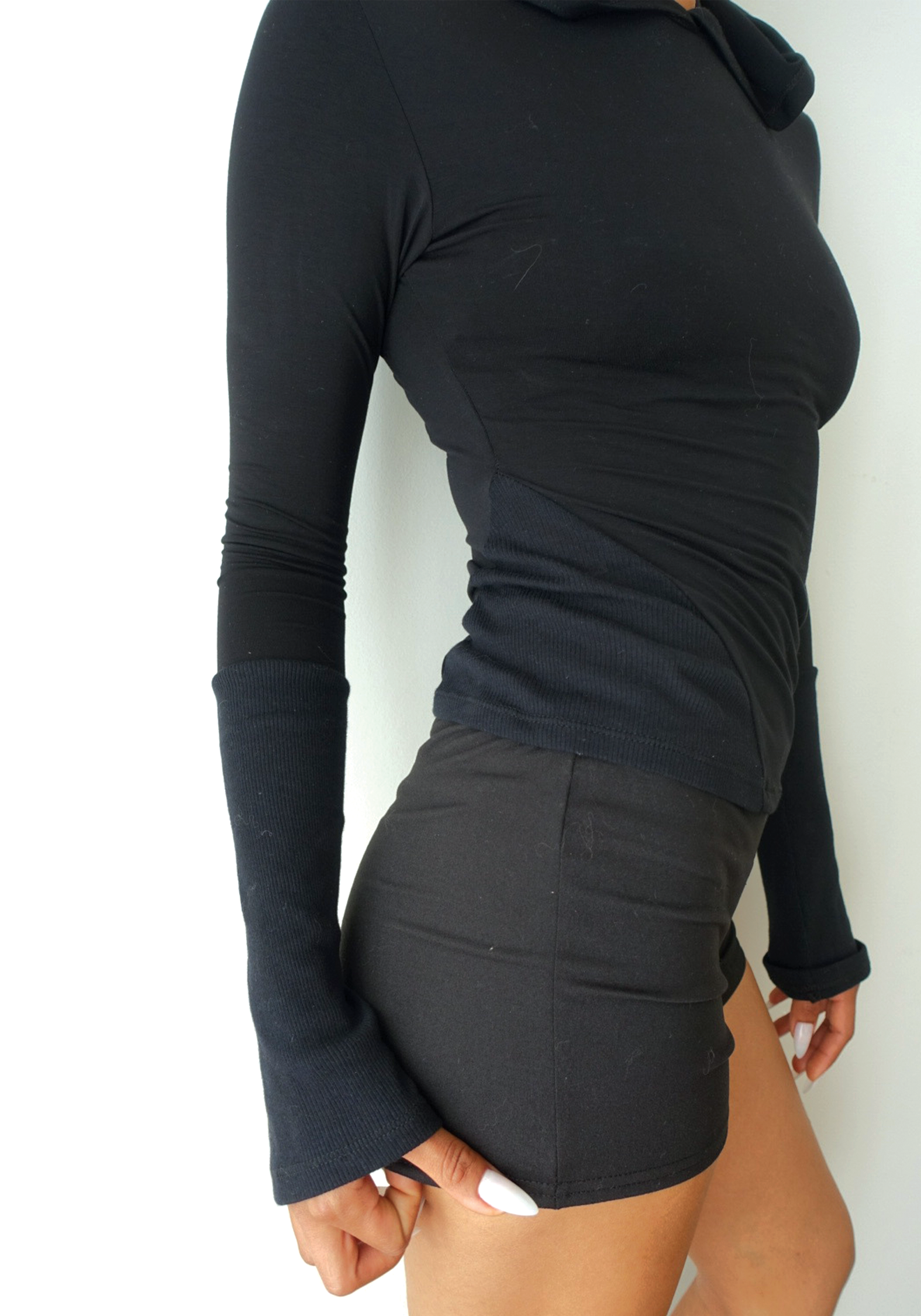 Dominique Long Sleeve Hoodie in Midnight