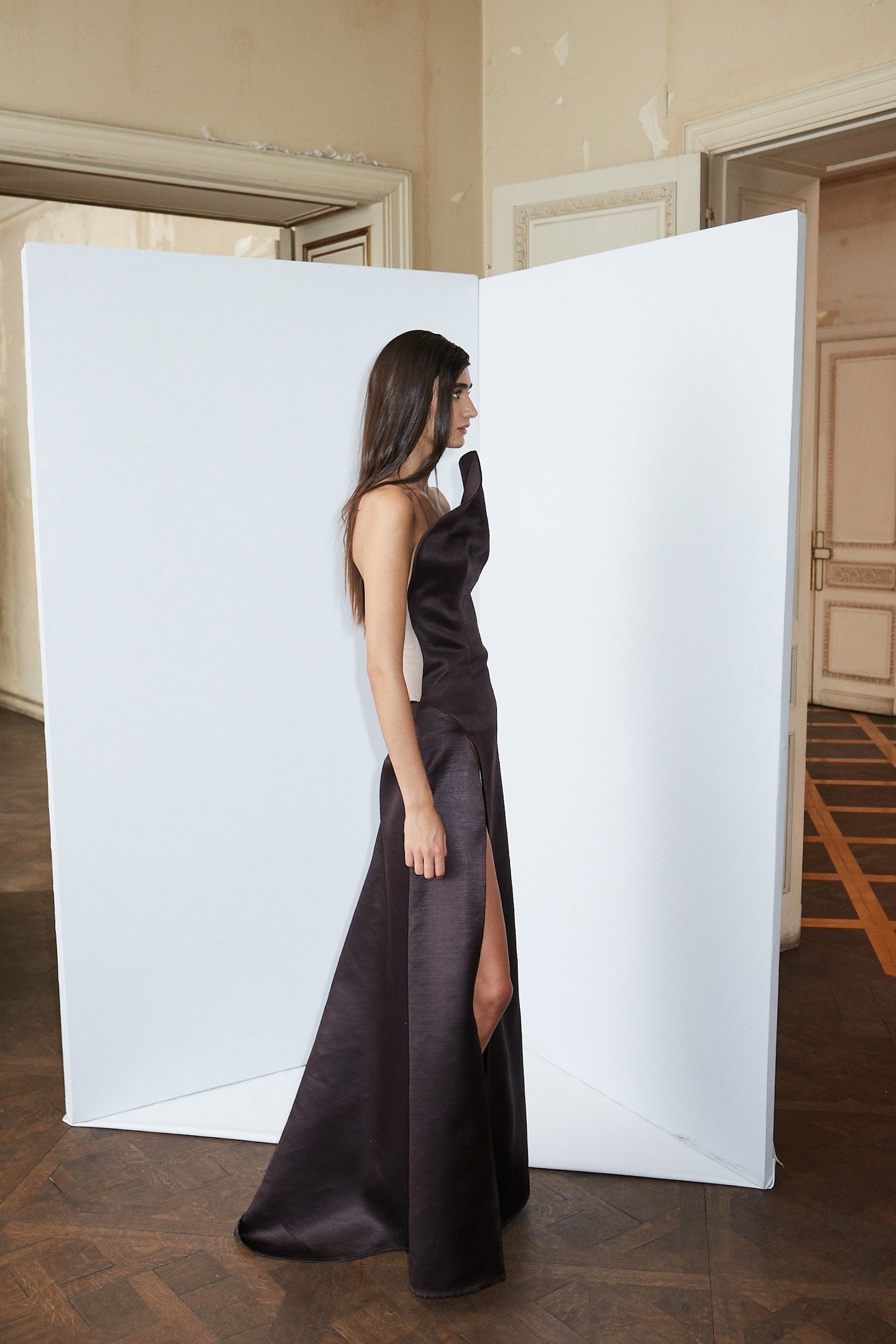 DUMONT DRESS DARK BROWN