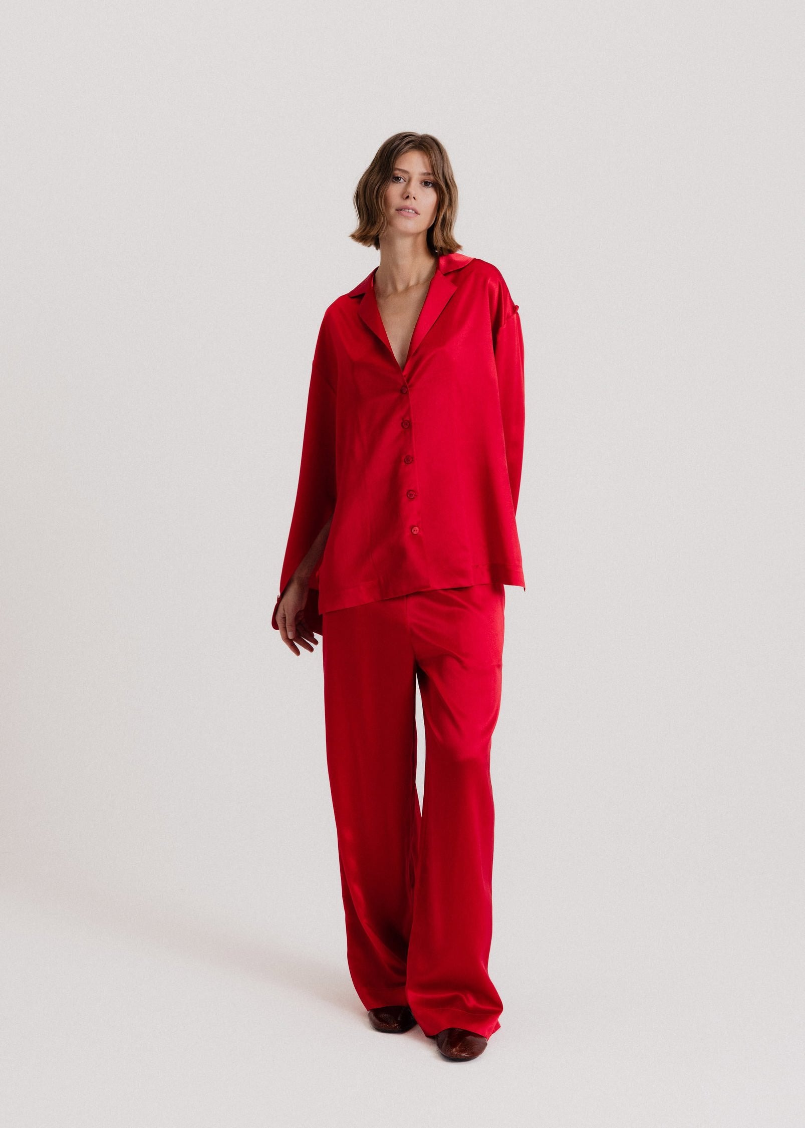 The Signature Silk Shirt in Red