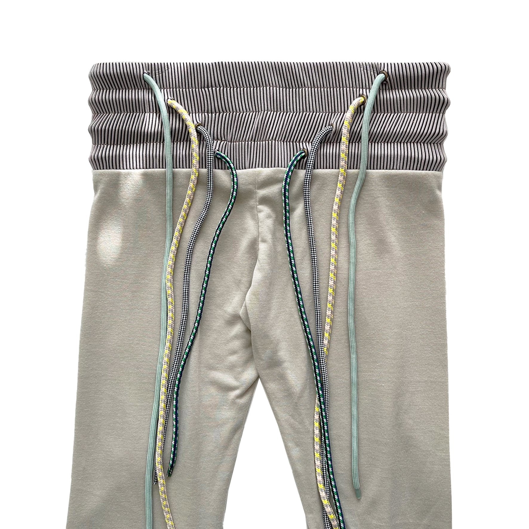 Low-rise Jersey Rib Flared Pants Beige Thistle w/ 4 Strings