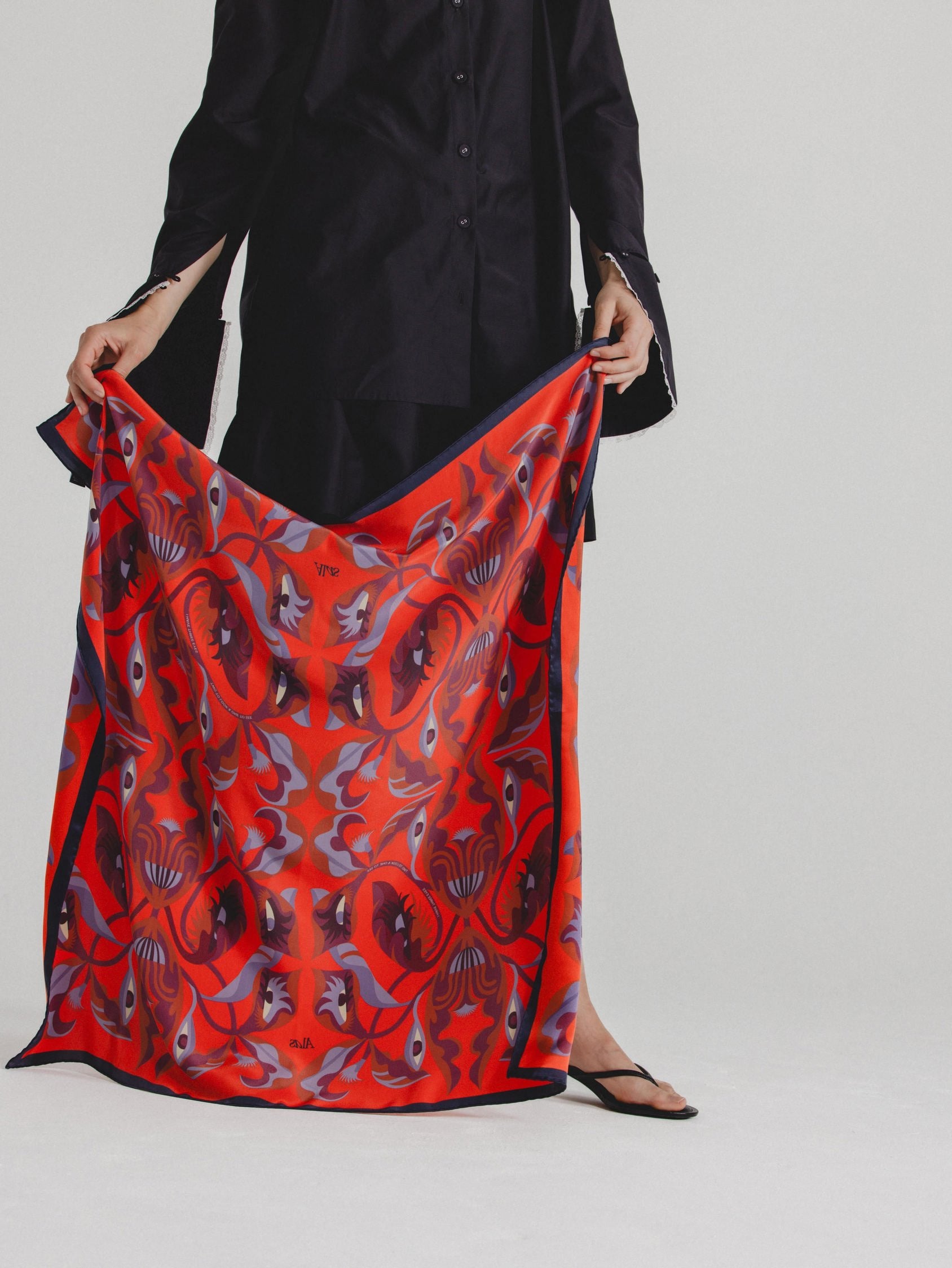 Large Silk Scarf 'I Bloom You'