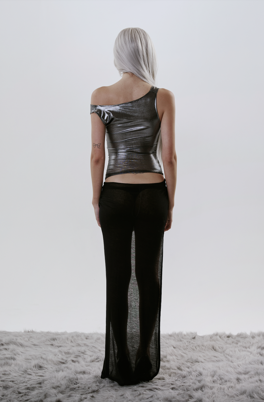Metallic Black Ida Top