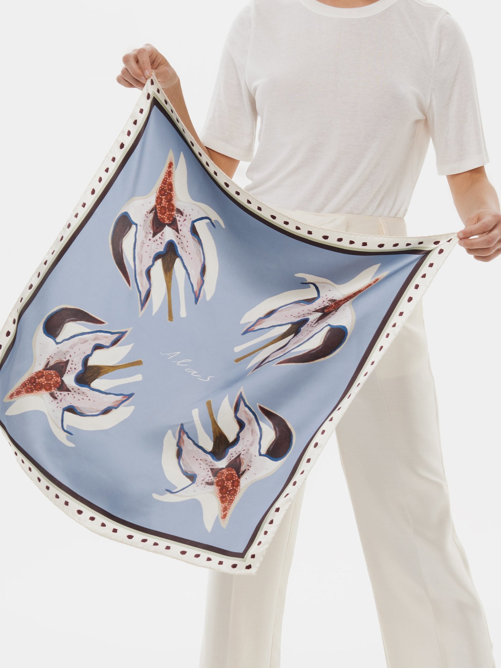 Medium Silk Scarf 'Garden of Alas'