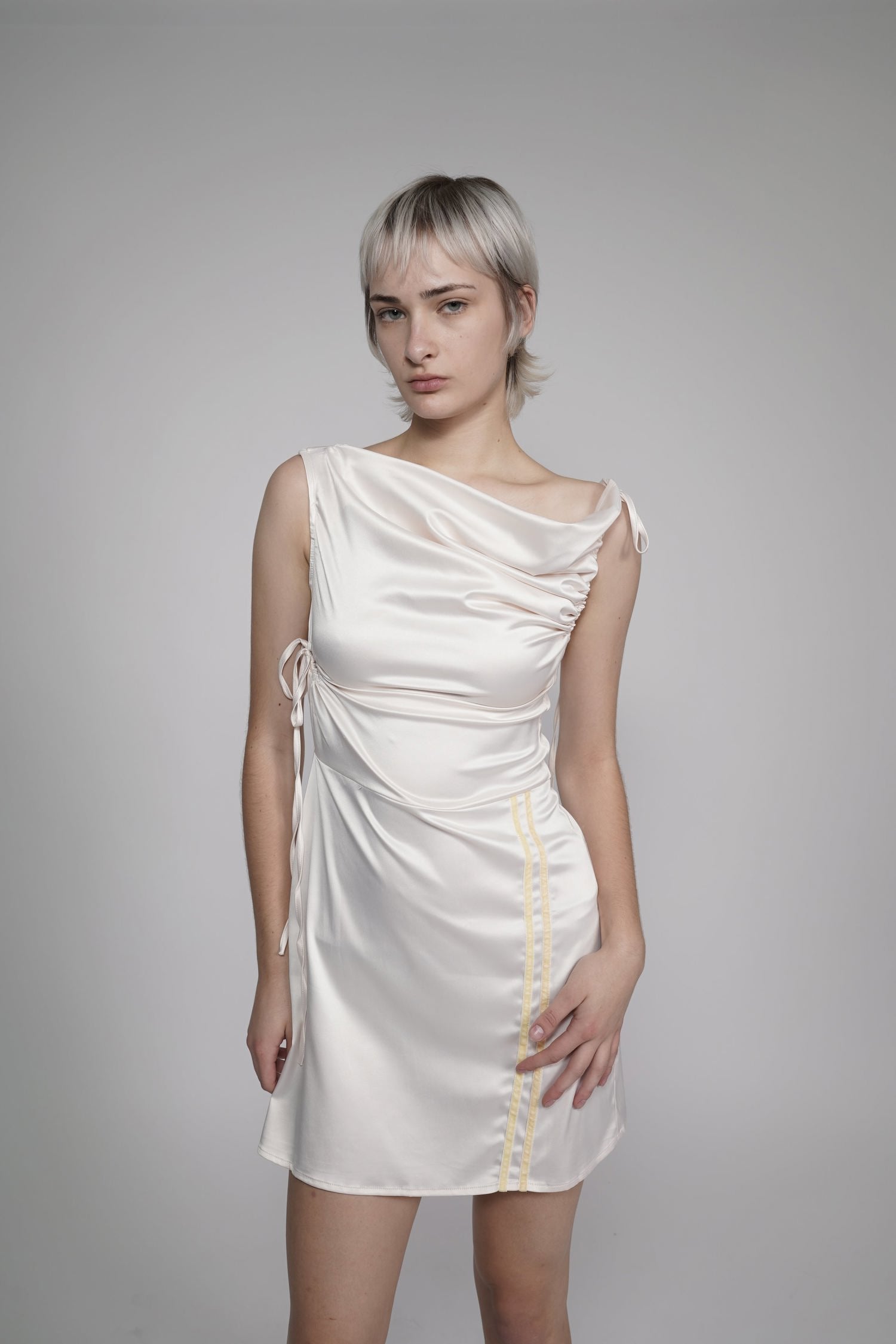 Cowl Neck Satin Dress
