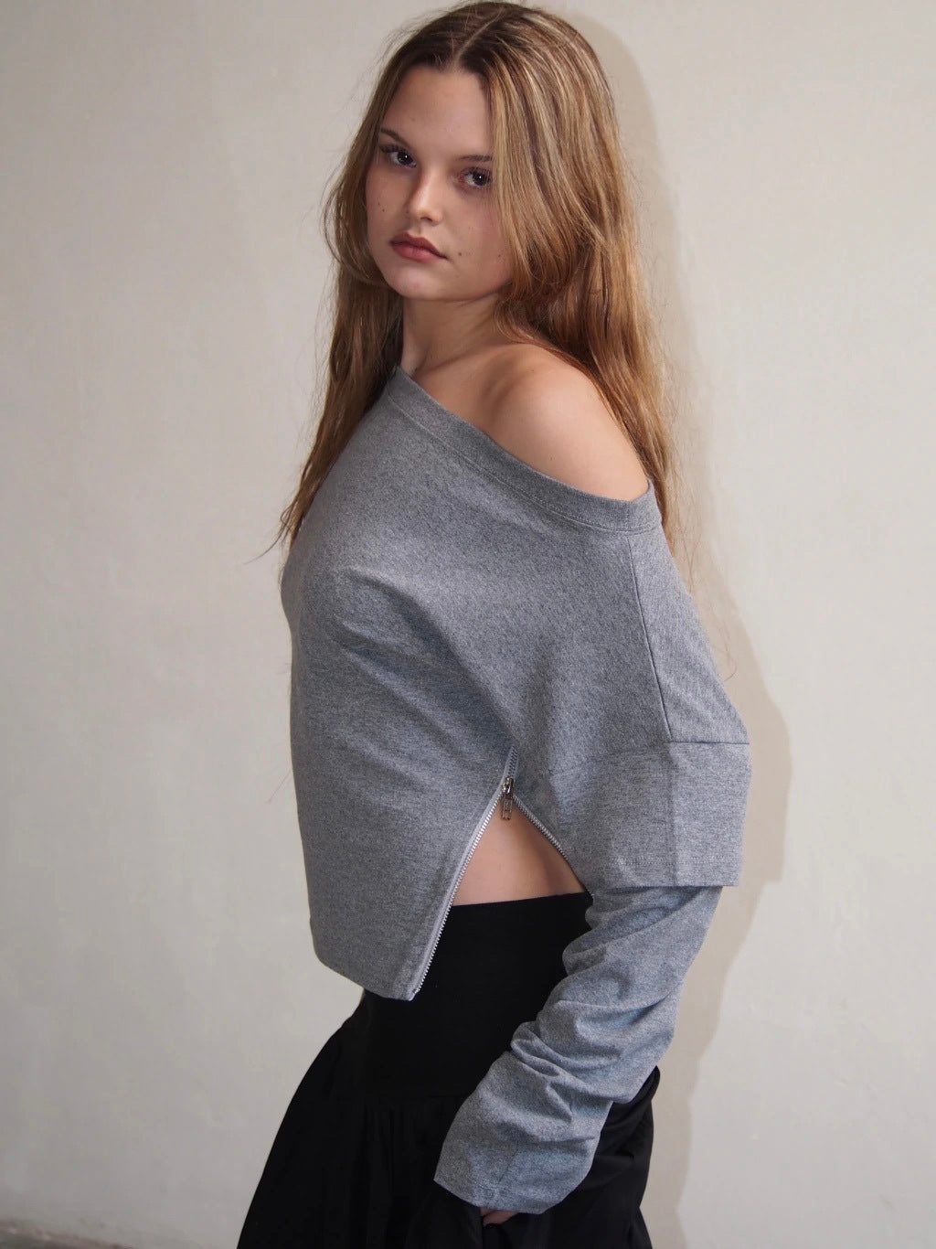 REMERA ONE ZIP - LONG SLEEVE - GREY