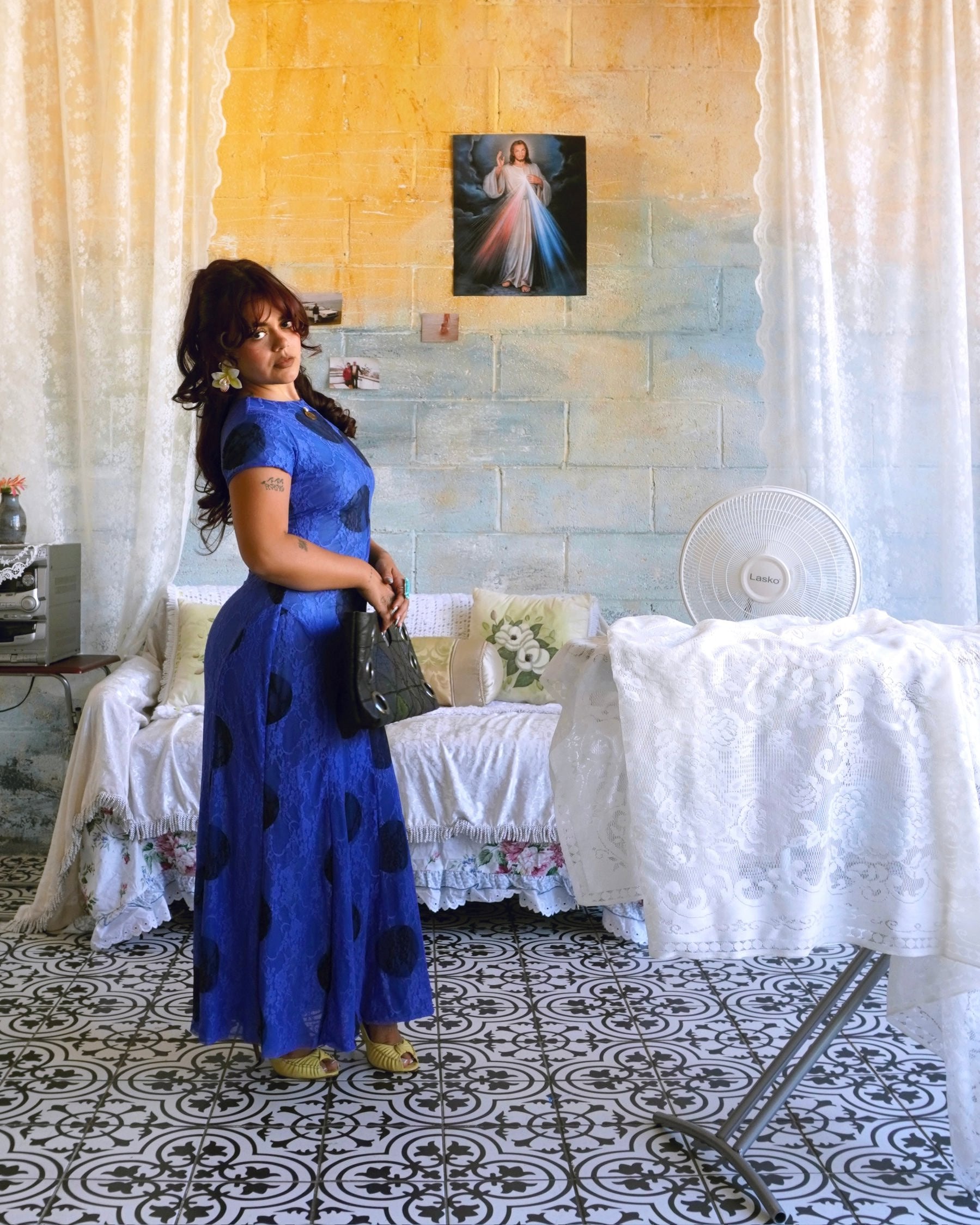 Lindura Dress- Blue Polka