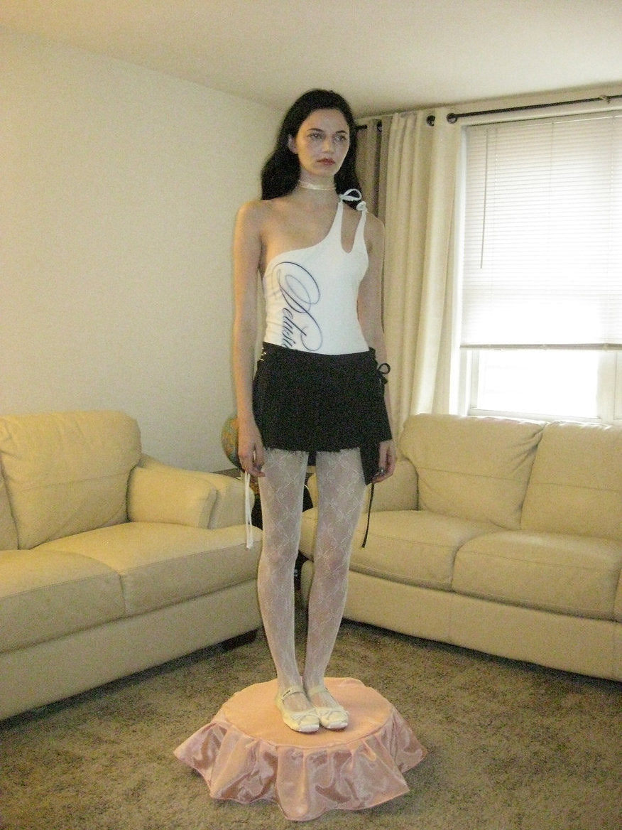 Wrap Tie Asymmetric Skirt in Navy