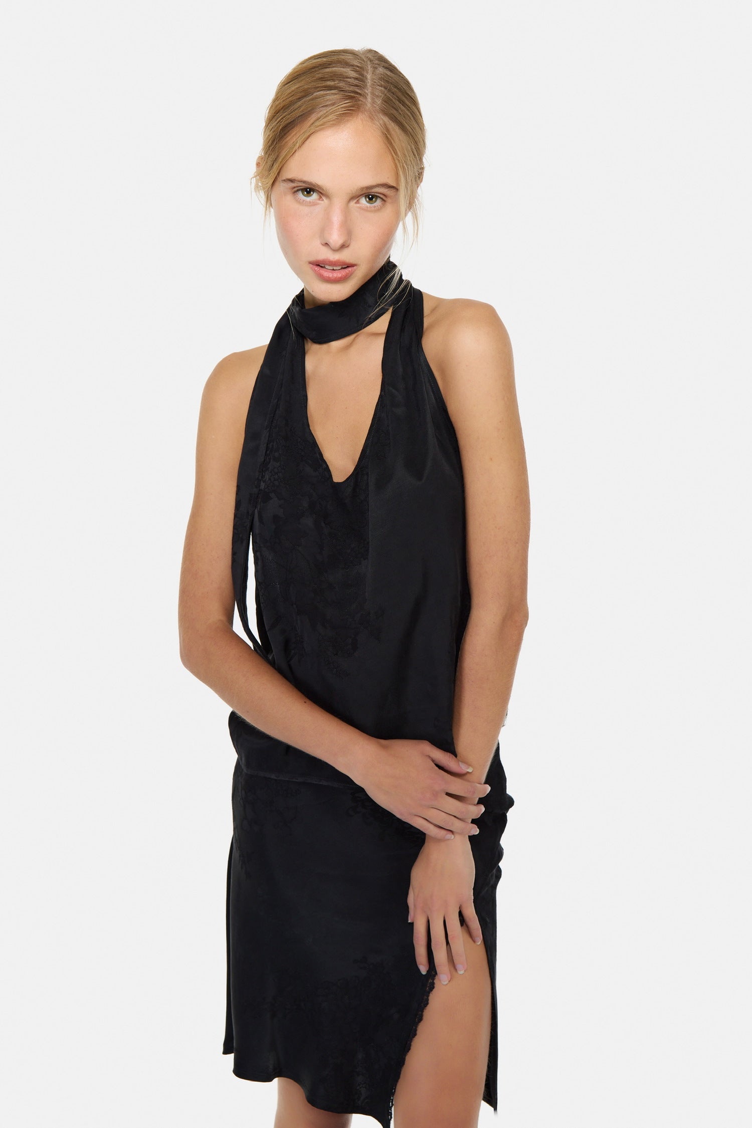 Silk jacquard skirt