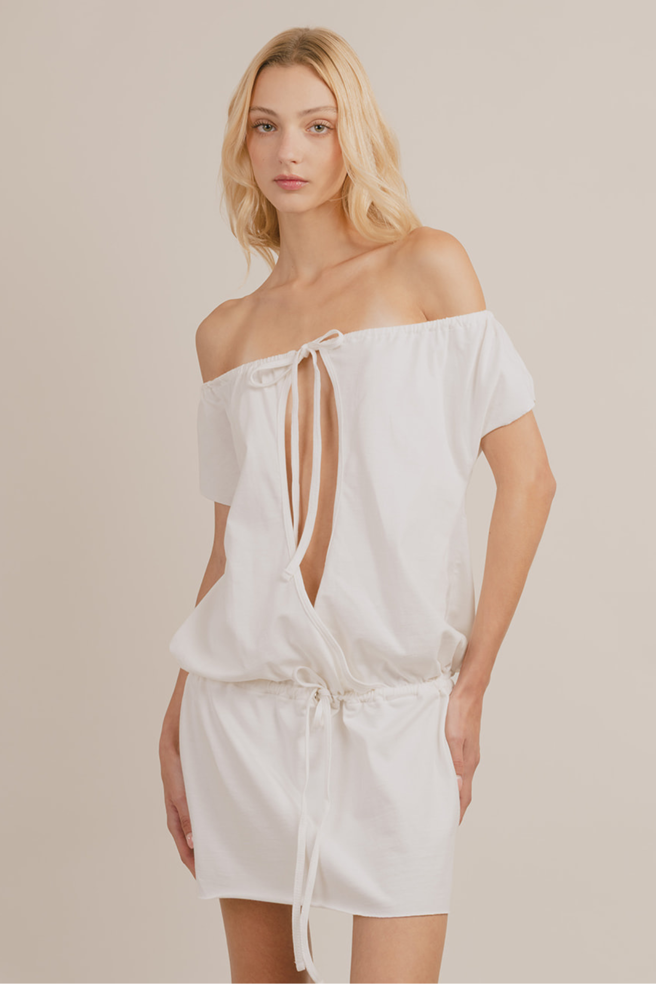 Bardot Keyhole Mini Dress