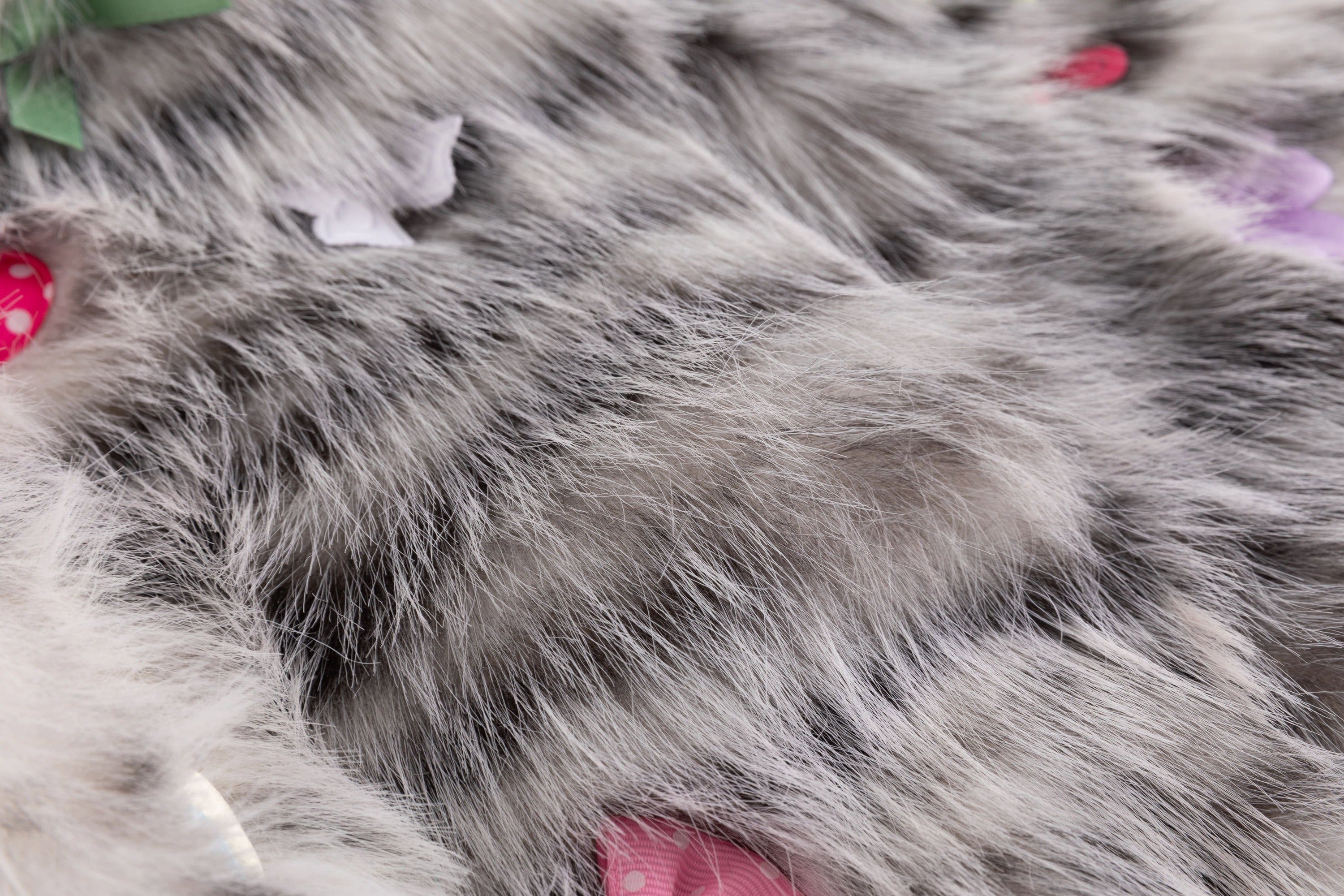 Sprinkle Cake Faux Fur Coat Gray Tiger