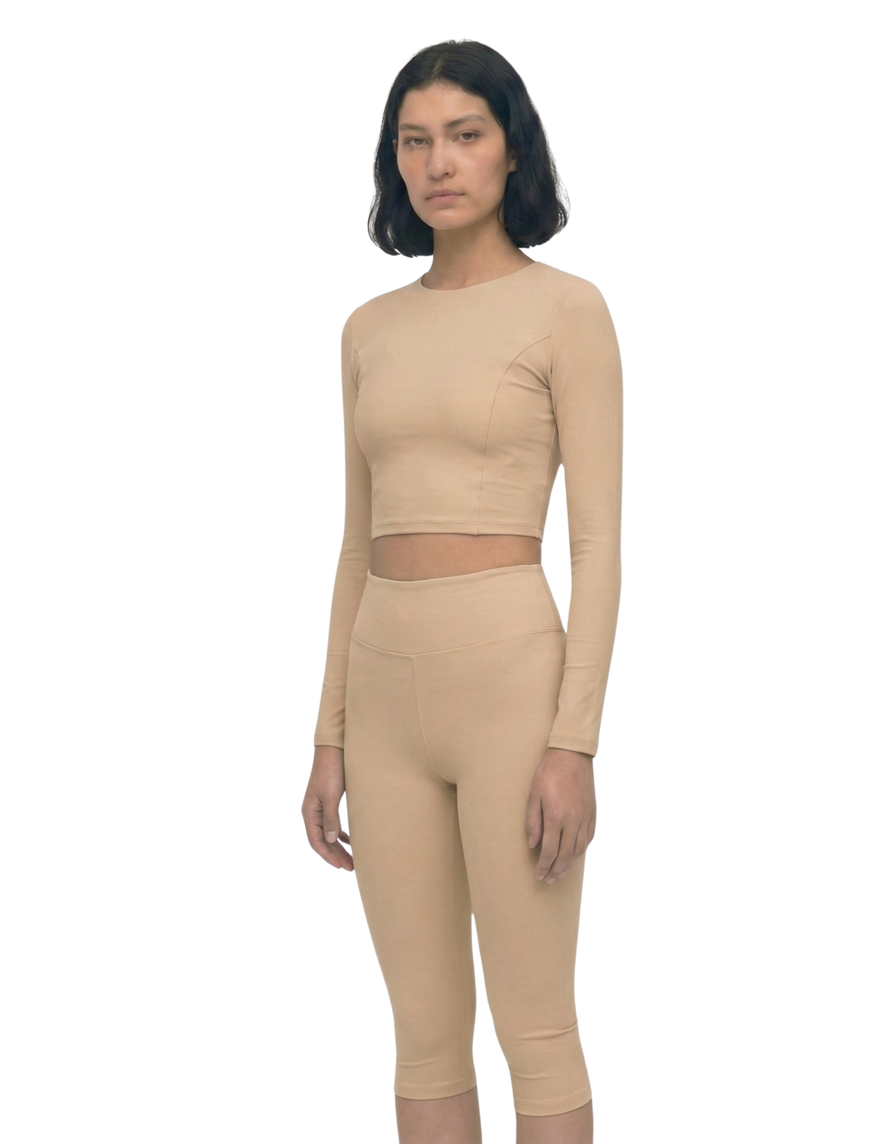 HA 015 - HIGH WAISTED CAPRI - CAMEL