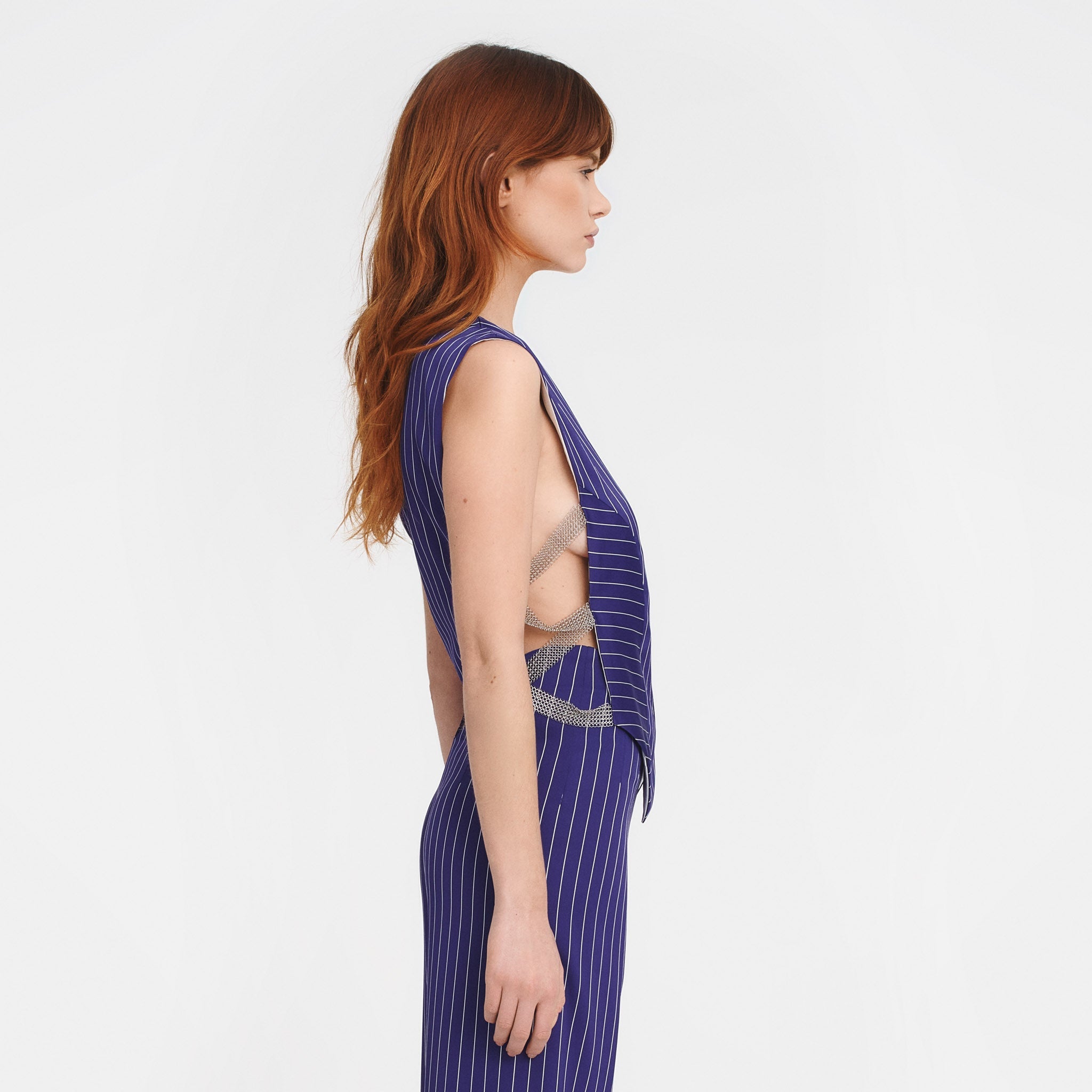 The Vest in Purple Pinstripes