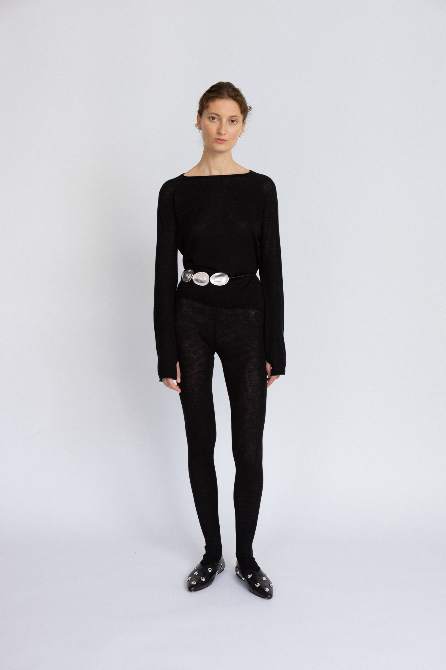 Core Sheer Merino Leggings in Black