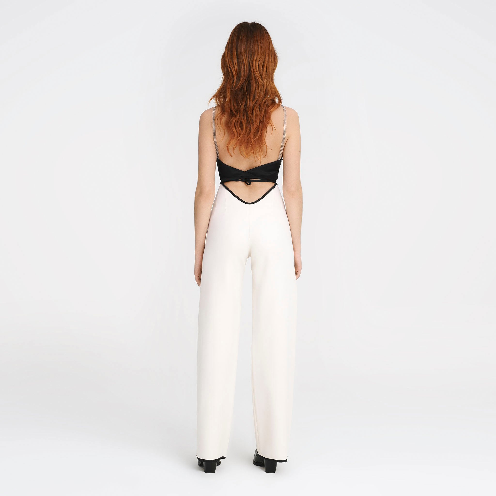 V-Back Trousers in White
