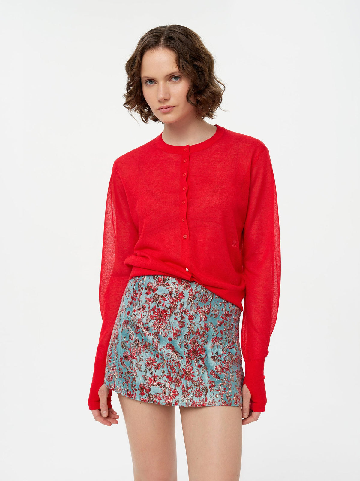 Blur Cardigan in Red