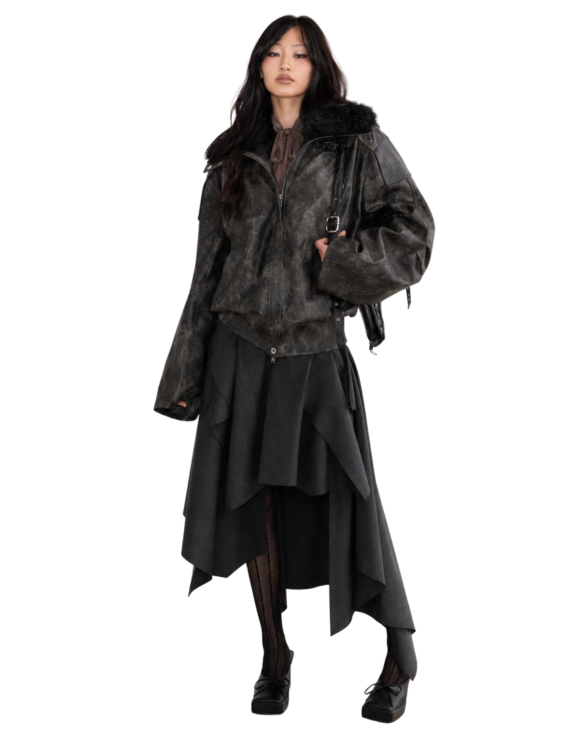 MAIRA Asymmetrical Draped Skirt