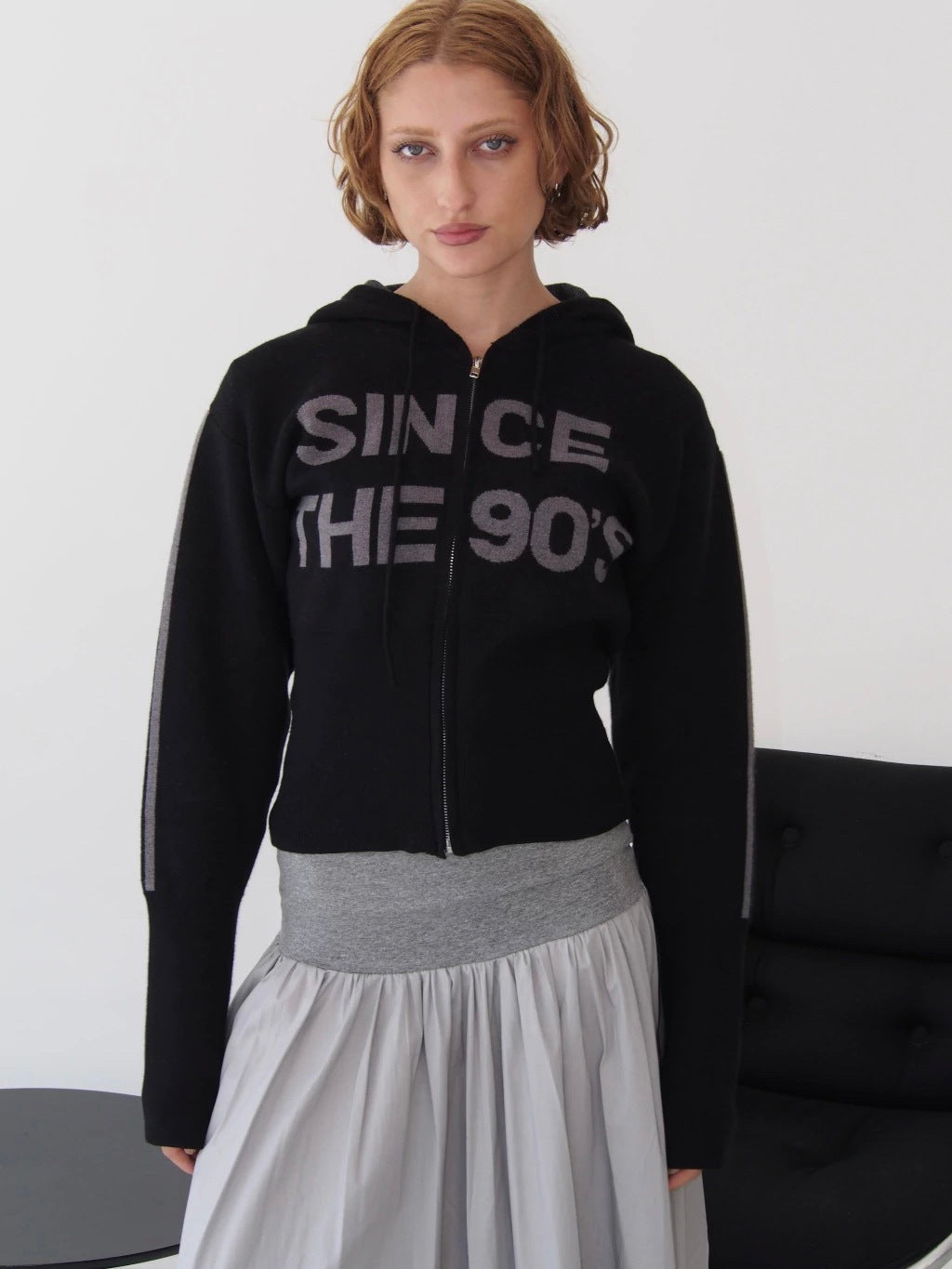SWEATER SINCE THE 90'S - BLACK WITH GREY LETTERS