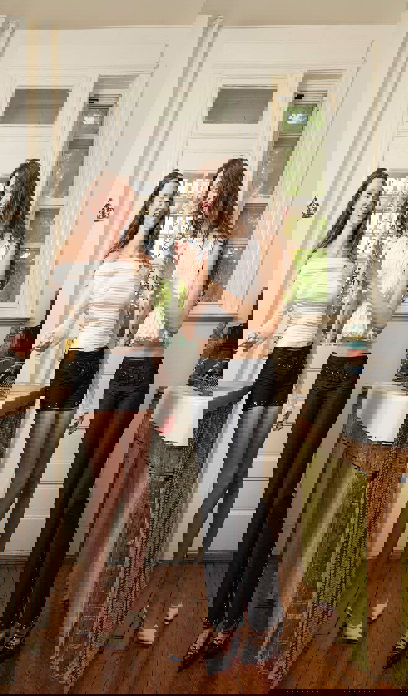 Black buttonline long pants