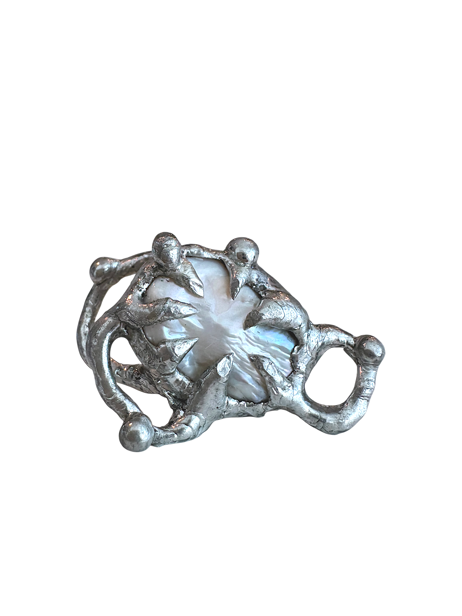 Prancing Caged Pearl Ring